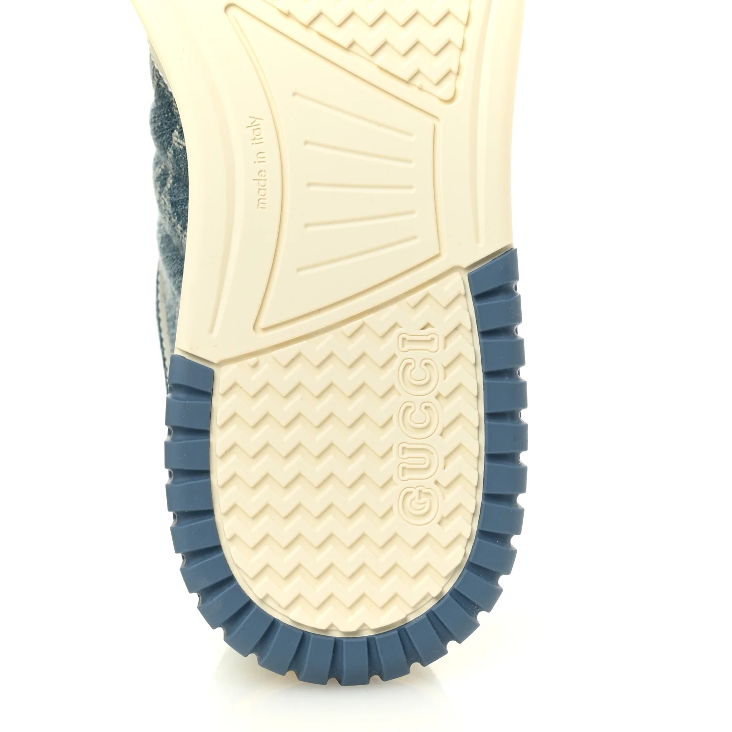 New Denim Delave GG Monogram Womens Re-Web Sneakers 40 Light Blue Royale - Image 8