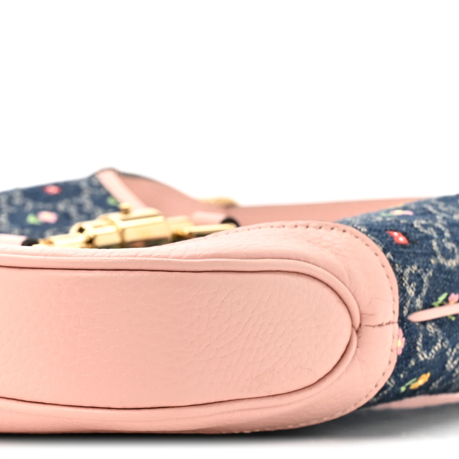New Denim GG Monogram Calfskin Love Parade Small Jackie 1961 Hobo Light Pink - Image 10