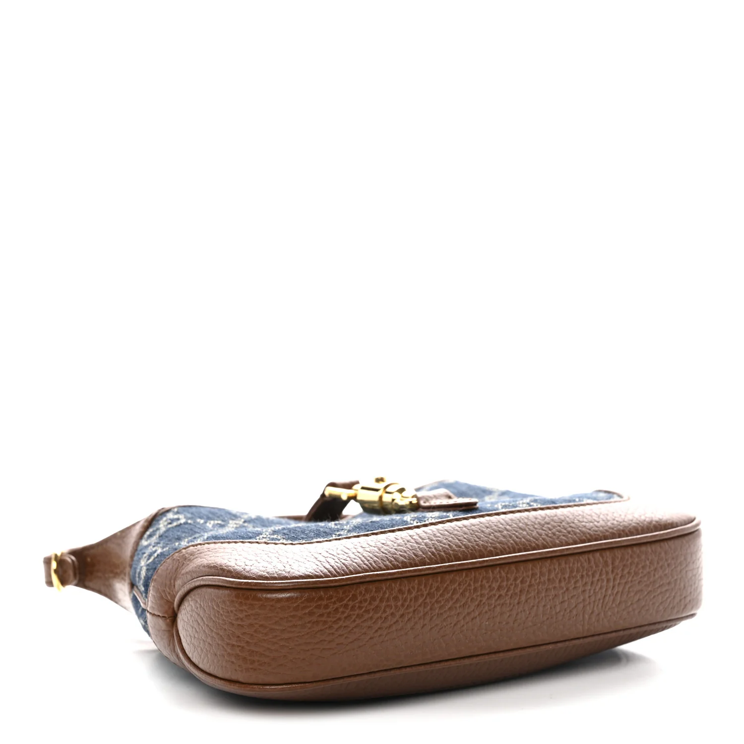 New Denim GG Monogram Calfskin Mini Jackie 1961 Hobo Blue Tea Cuir - Image 4