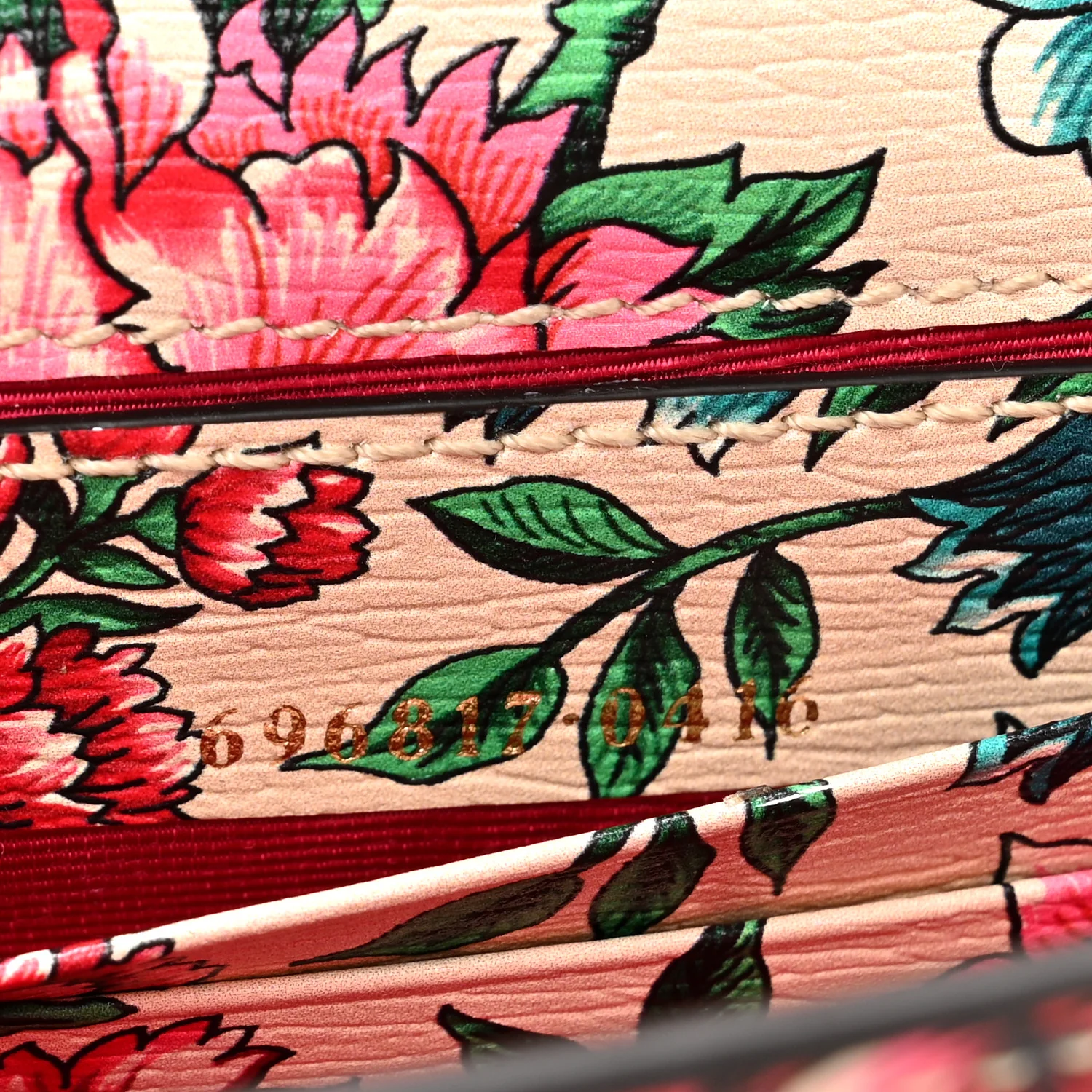 New Shangai Calfskin Floral Print Mini Diana Chain Bag Multicolor - Image 12