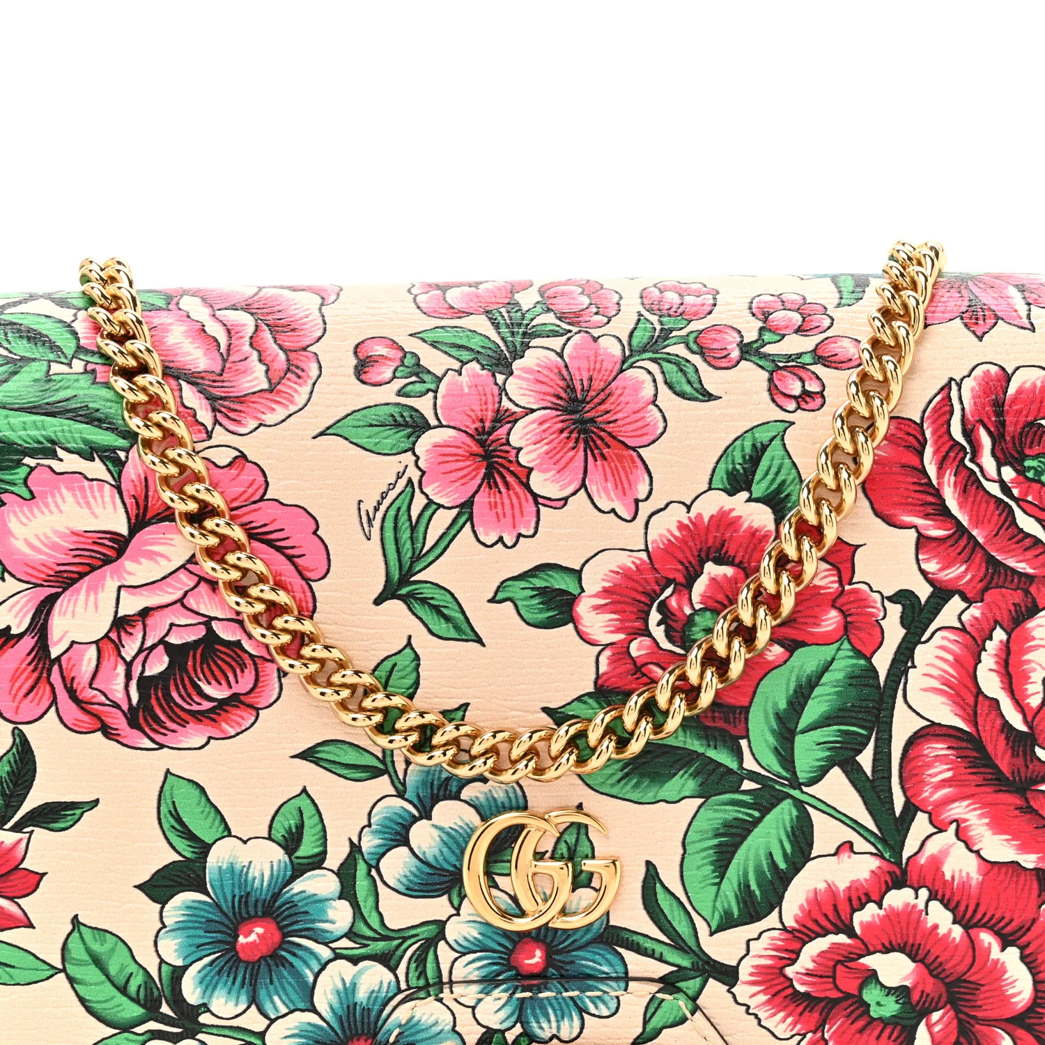 New Shangai Calfskin Floral Print Mini Diana Chain Bag Multicolor - Image 15