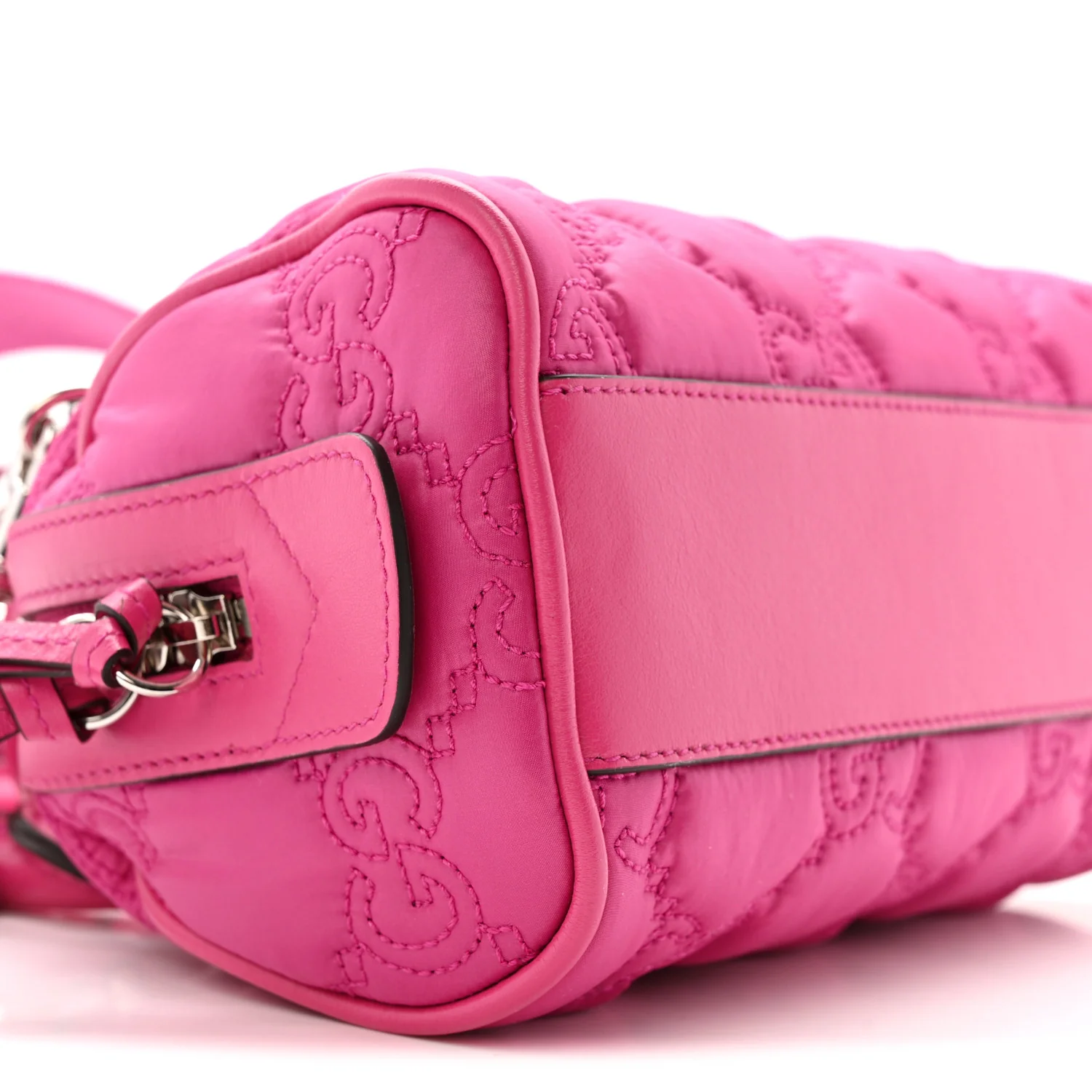 Nylon Calfskin Enamel GG Matelasse Mini Bowler Bag Lovely - Image 9