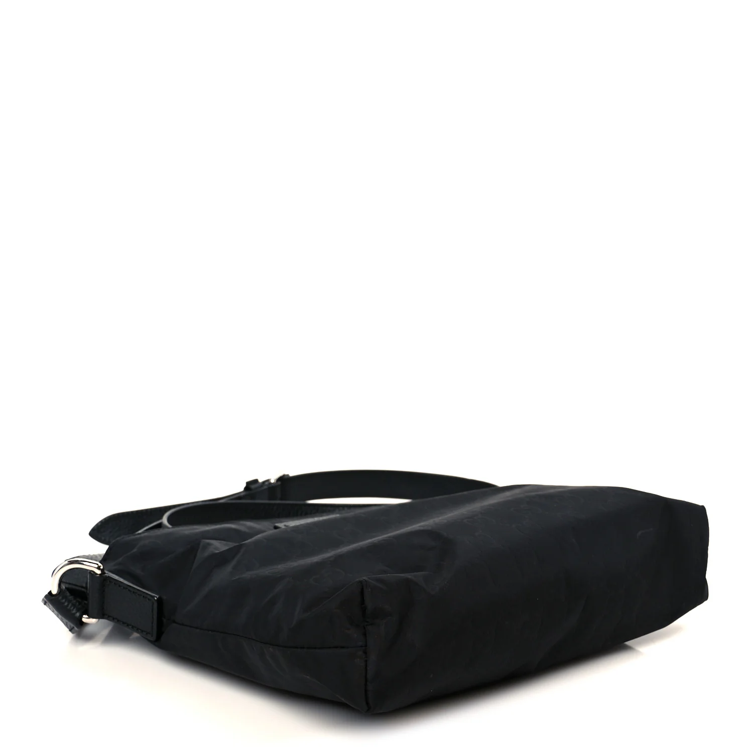 Nylon Monogram Dollar Calfskin Flat Messenger Bag Black - Image 4