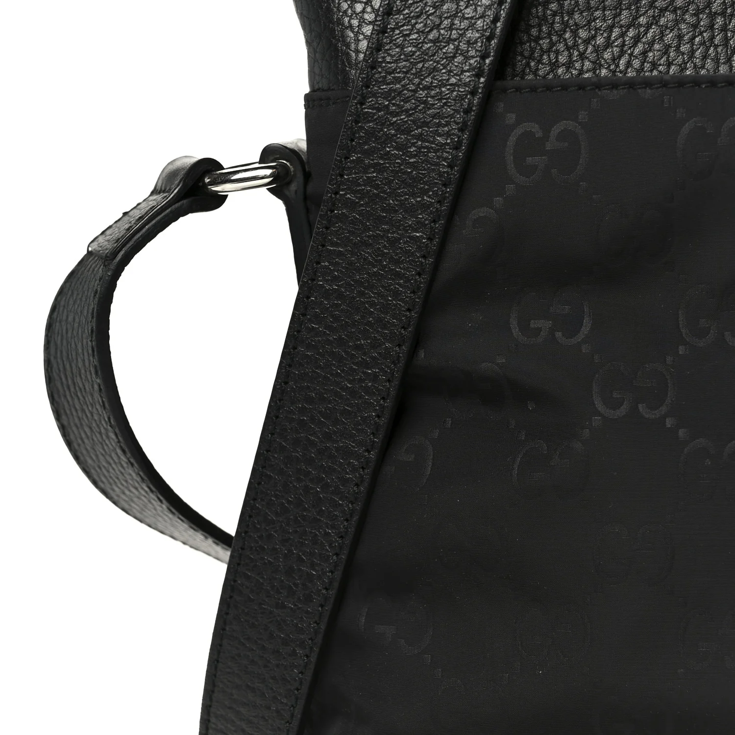 Nylon Monogram Dollar Calfskin Flat Messenger Bag Black - Image 10
