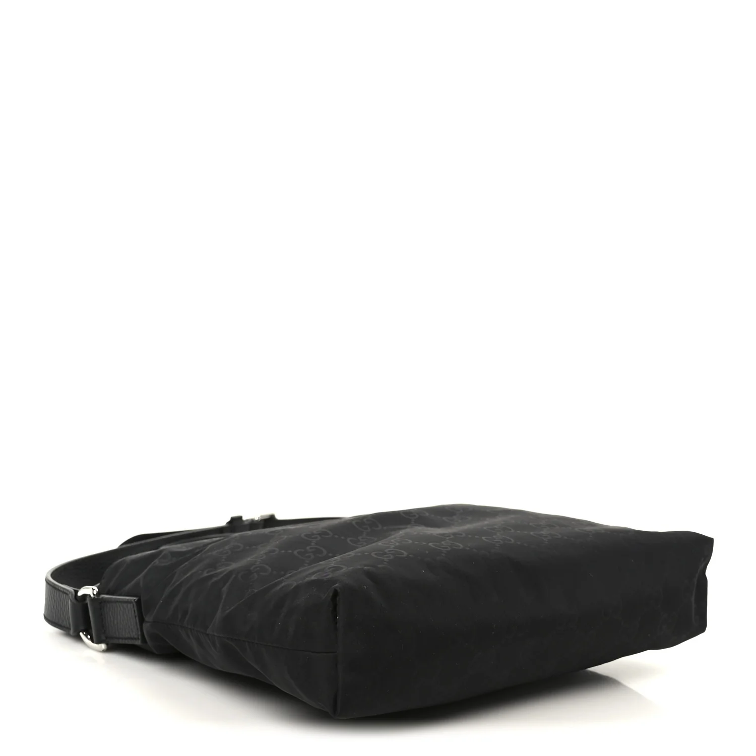 Nylon Monogram Dollar Calfskin Flat Messenger Bag Black - Image 4