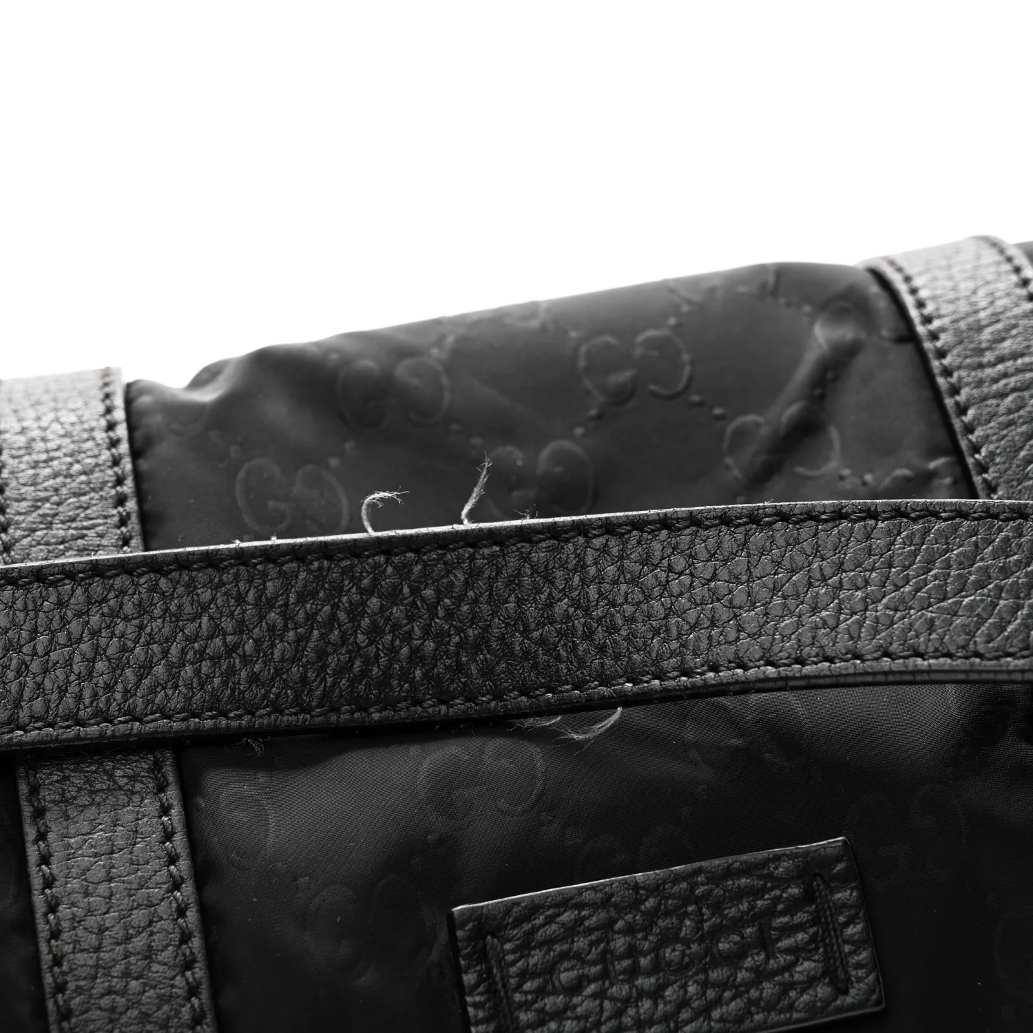 Nylon Monogram Double Buckle Flap Messenger Bag Black - Image 9
