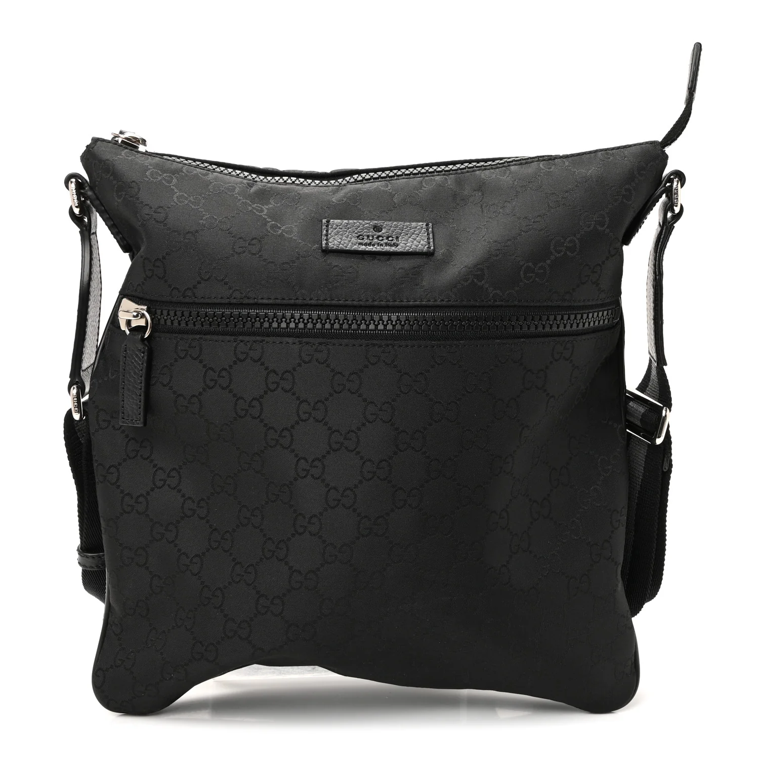 Nylon Monogram Medium Flat Messenger Bag Black - Image 2