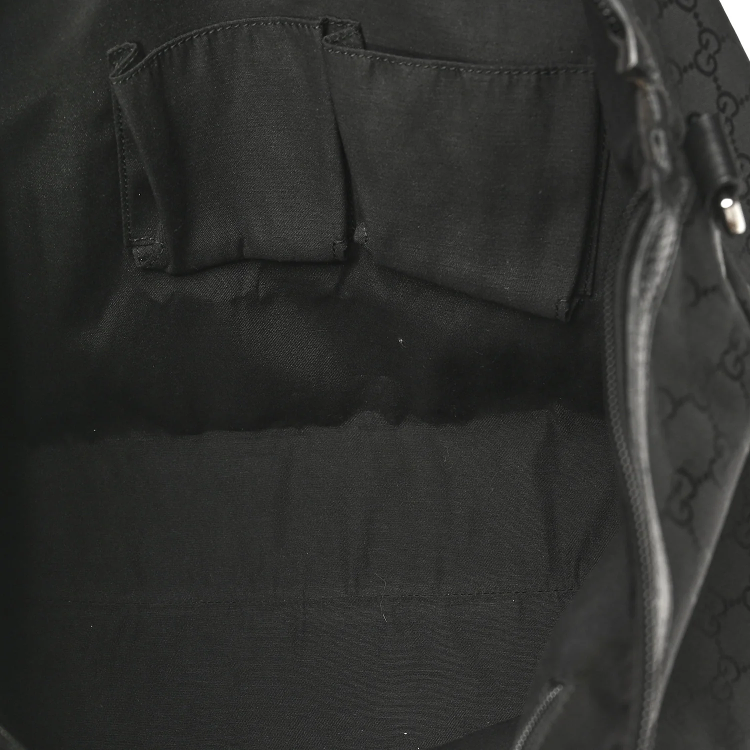 Nylon Monogram Medium GG Charm Dome Satchel Black - Image 5