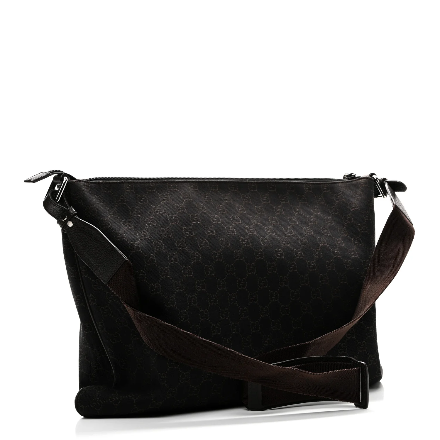 Nylon Monogram Messenger Bag  Dark Brown - Image 3