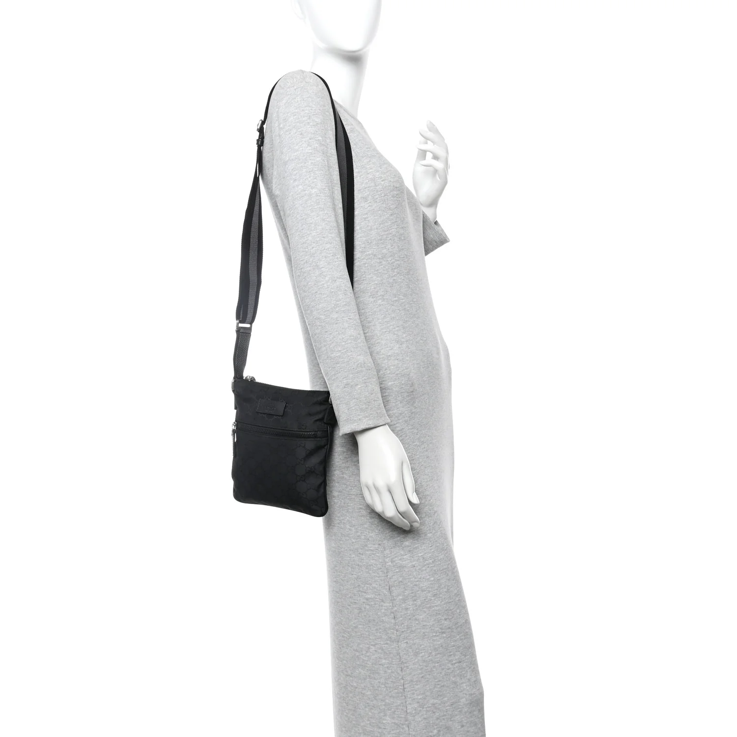 Nylon Monogram Mini Flat Messenger Bag Black - Image 2