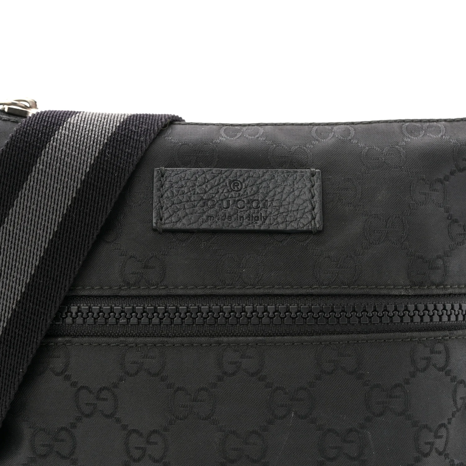 Nylon Monogram Mini Flat Messenger Bag Black - Image 8