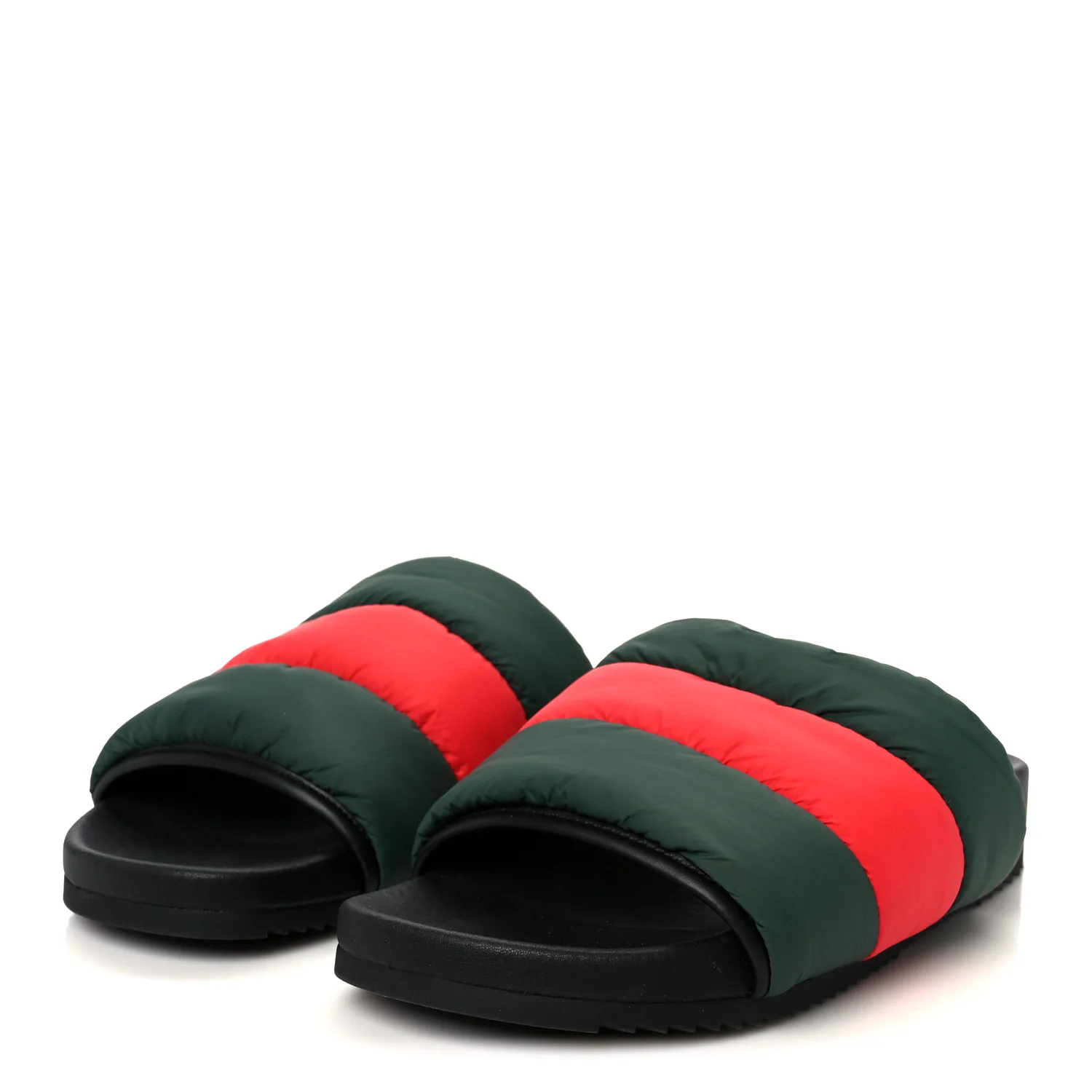 Nylon Web Womens Slide Sandals 40 Black Green Red - Image 4