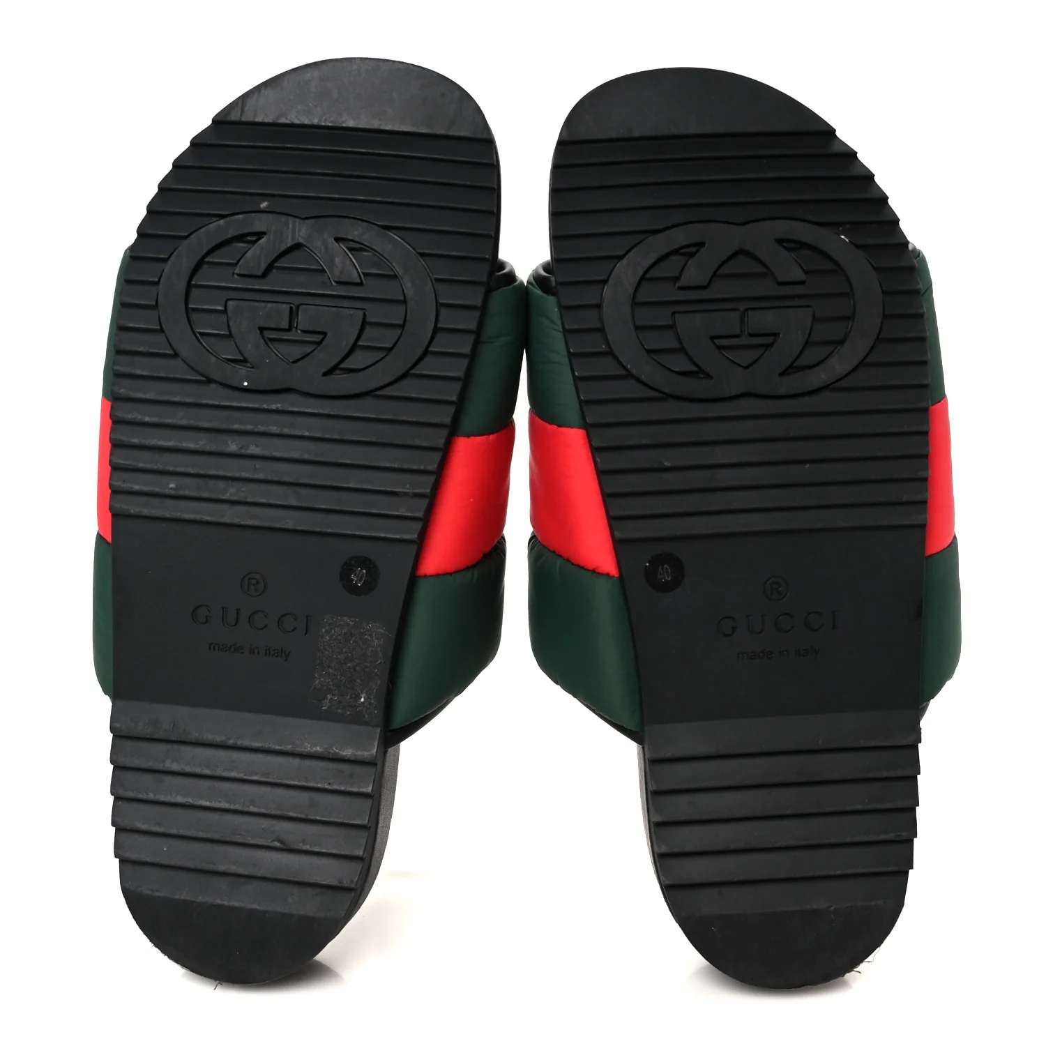 Nylon Web Womens Slide Sandals 40 Black Green Red - Image 6