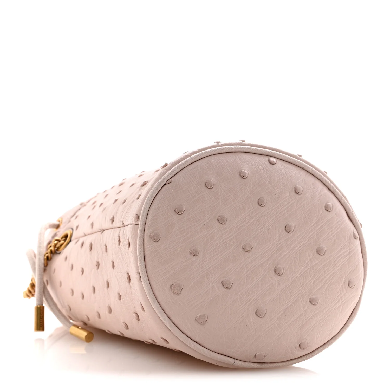 Ostrich Mini GG Marmont 2.0 Bucket Bag Light Pink - Image 4