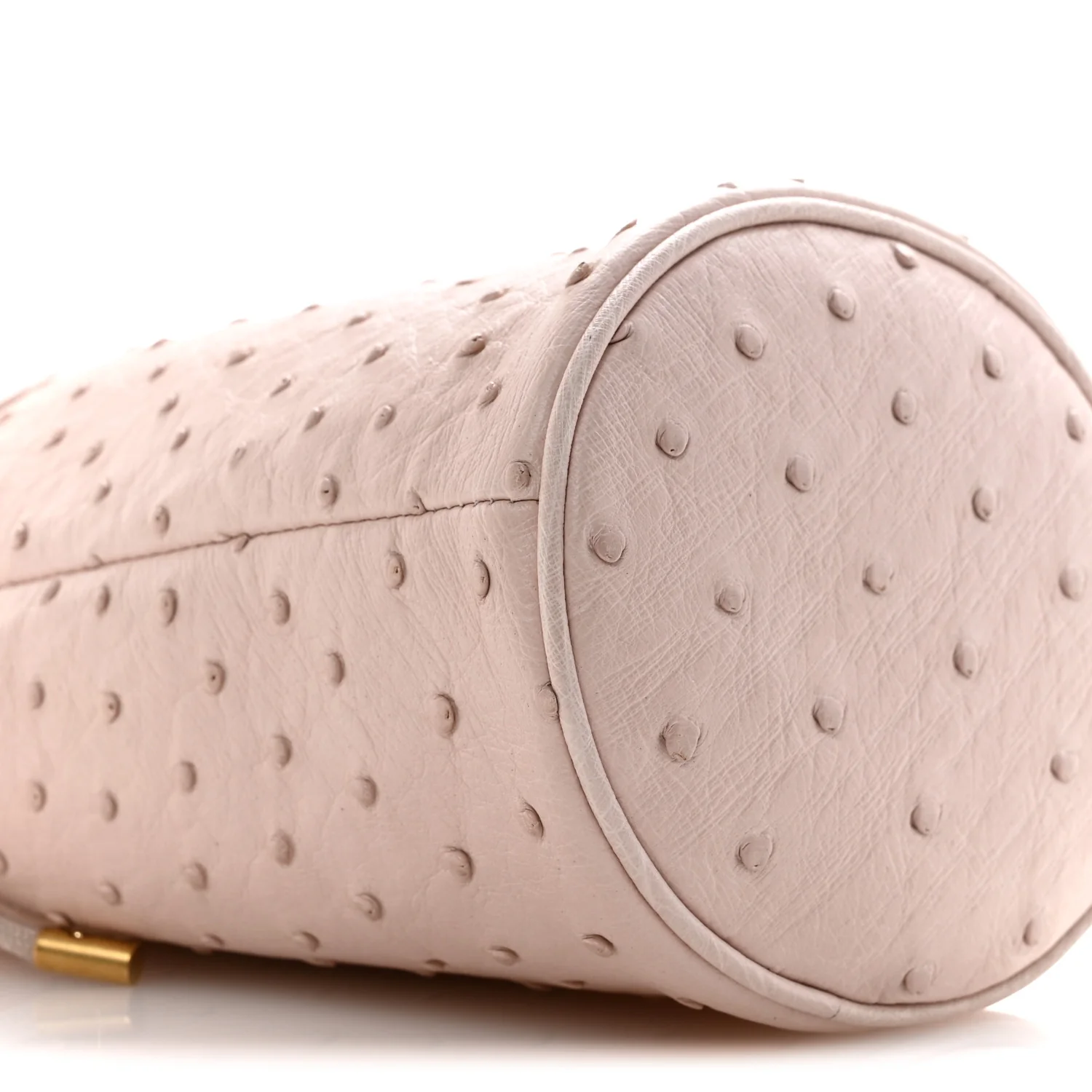 Ostrich Mini GG Marmont 2.0 Bucket Bag Light Pink - Image 9