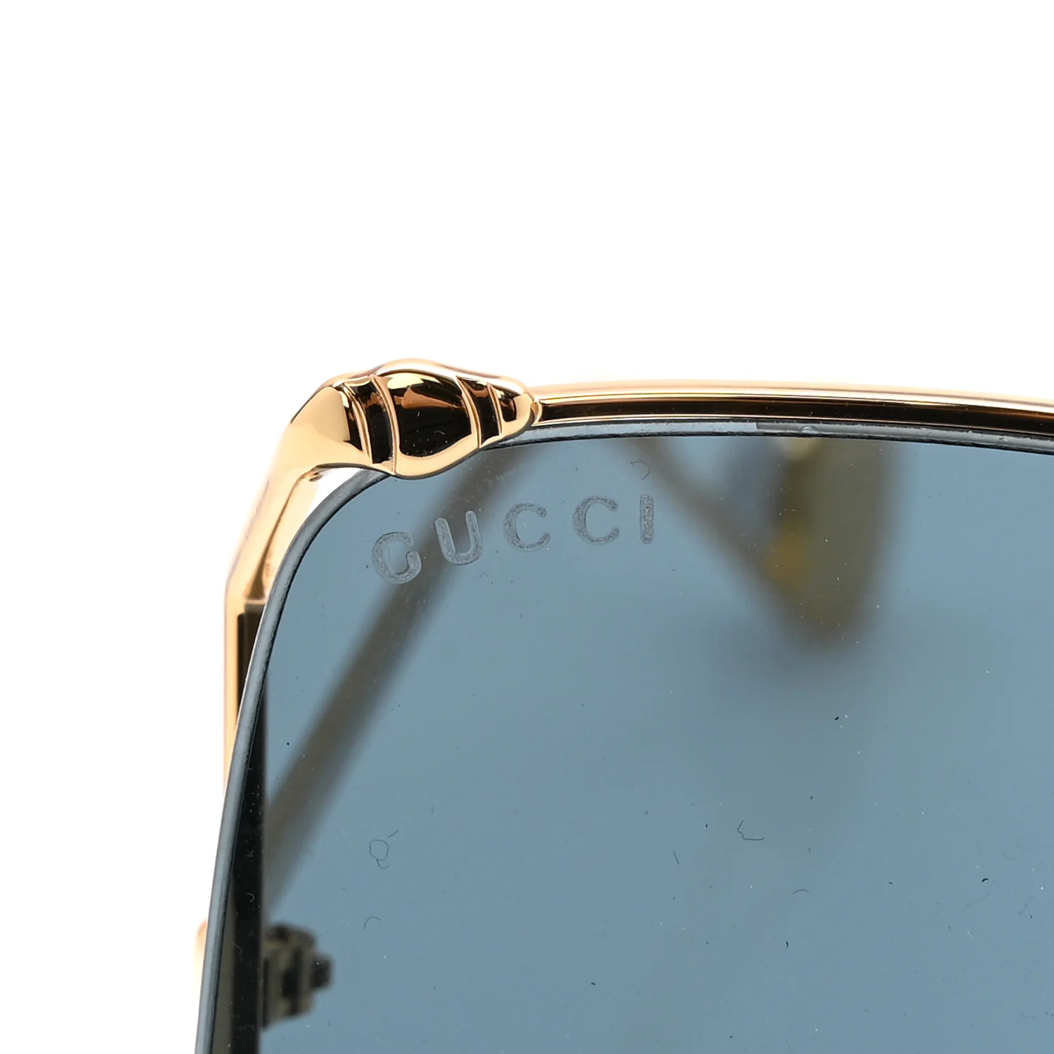 Oversized Round Sunglasses GG0252S Gold Brown - Image 7