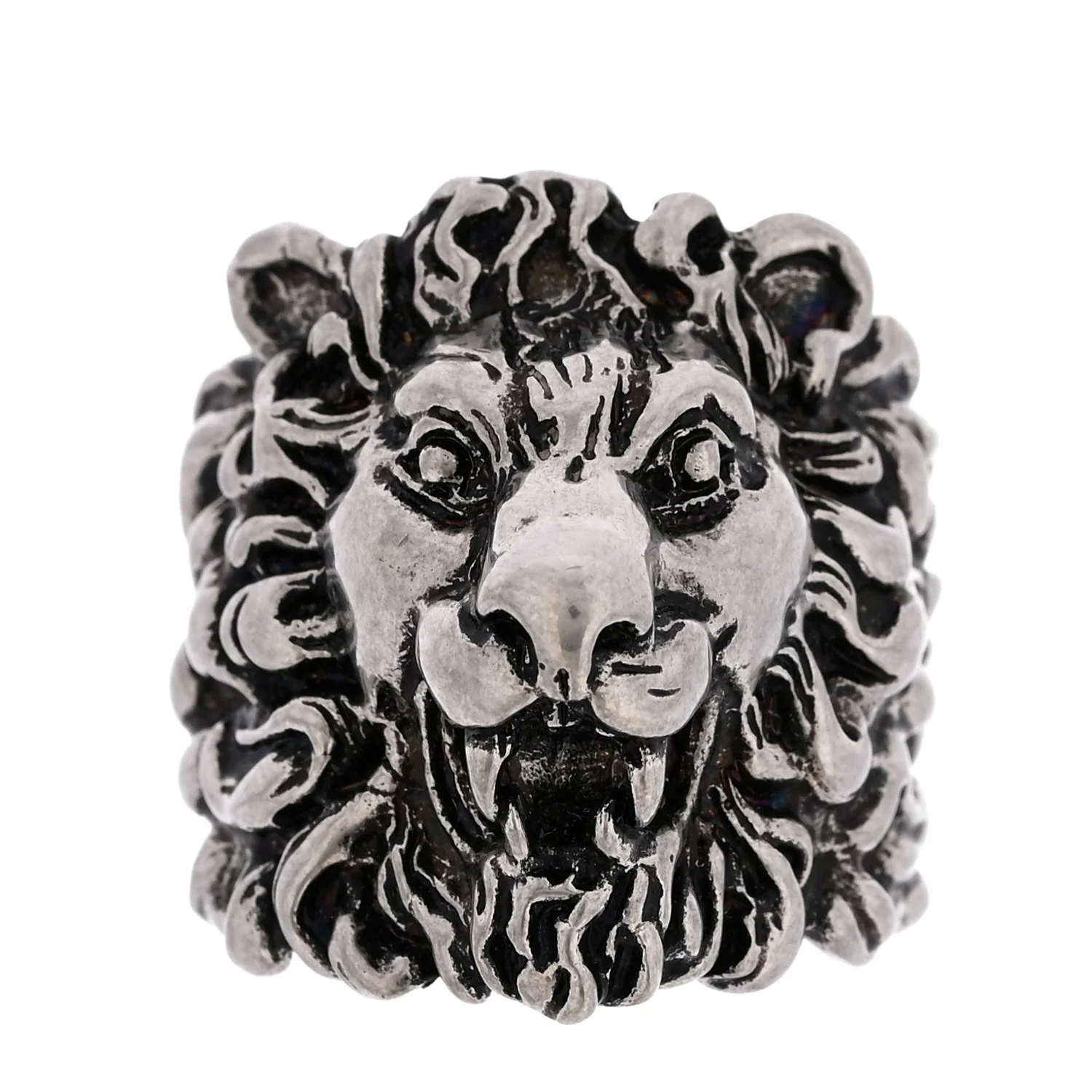 Palladium Lion Head Ring 65 11 Aged Silver