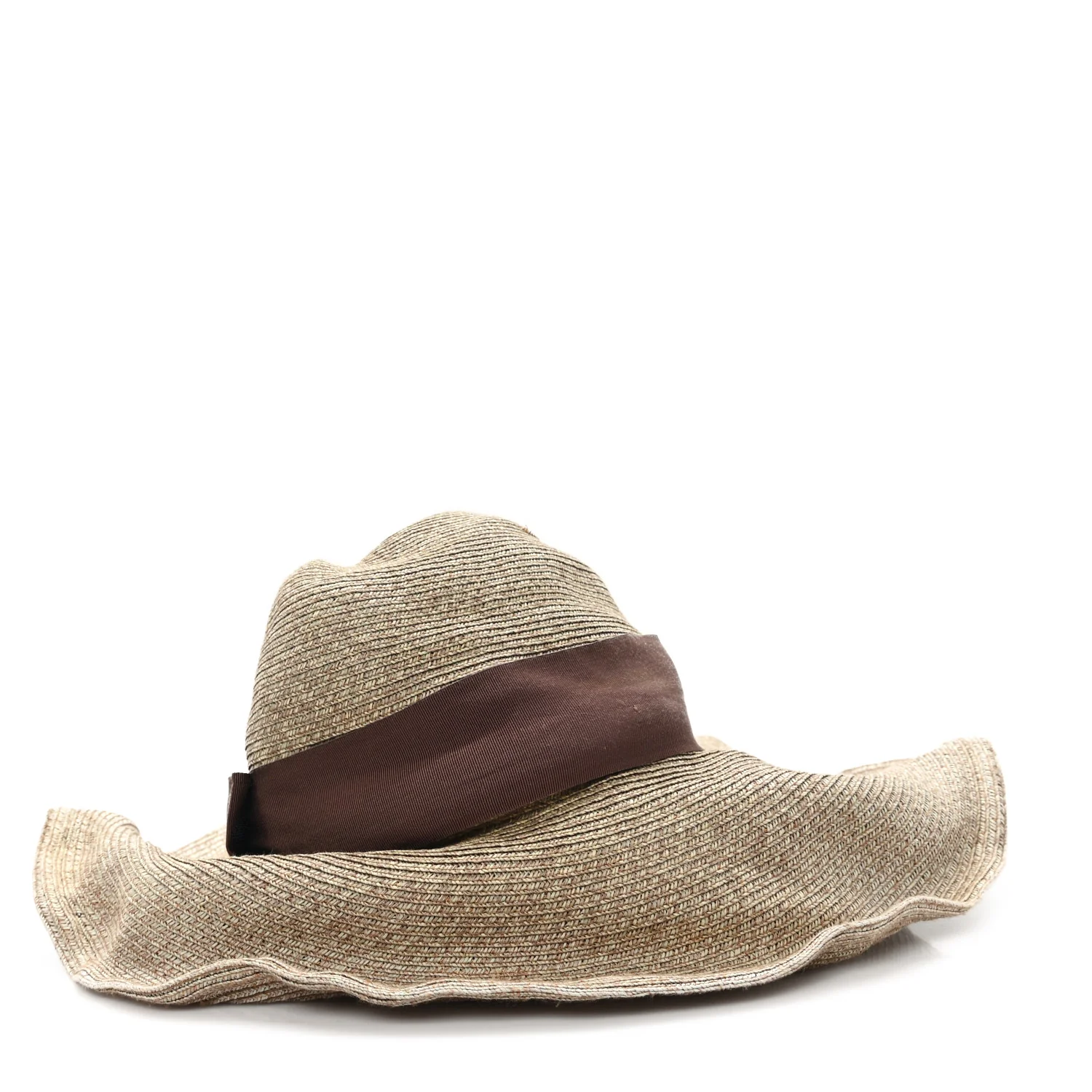 Paper Blend Wide Brim Hat S Brown - Image 5