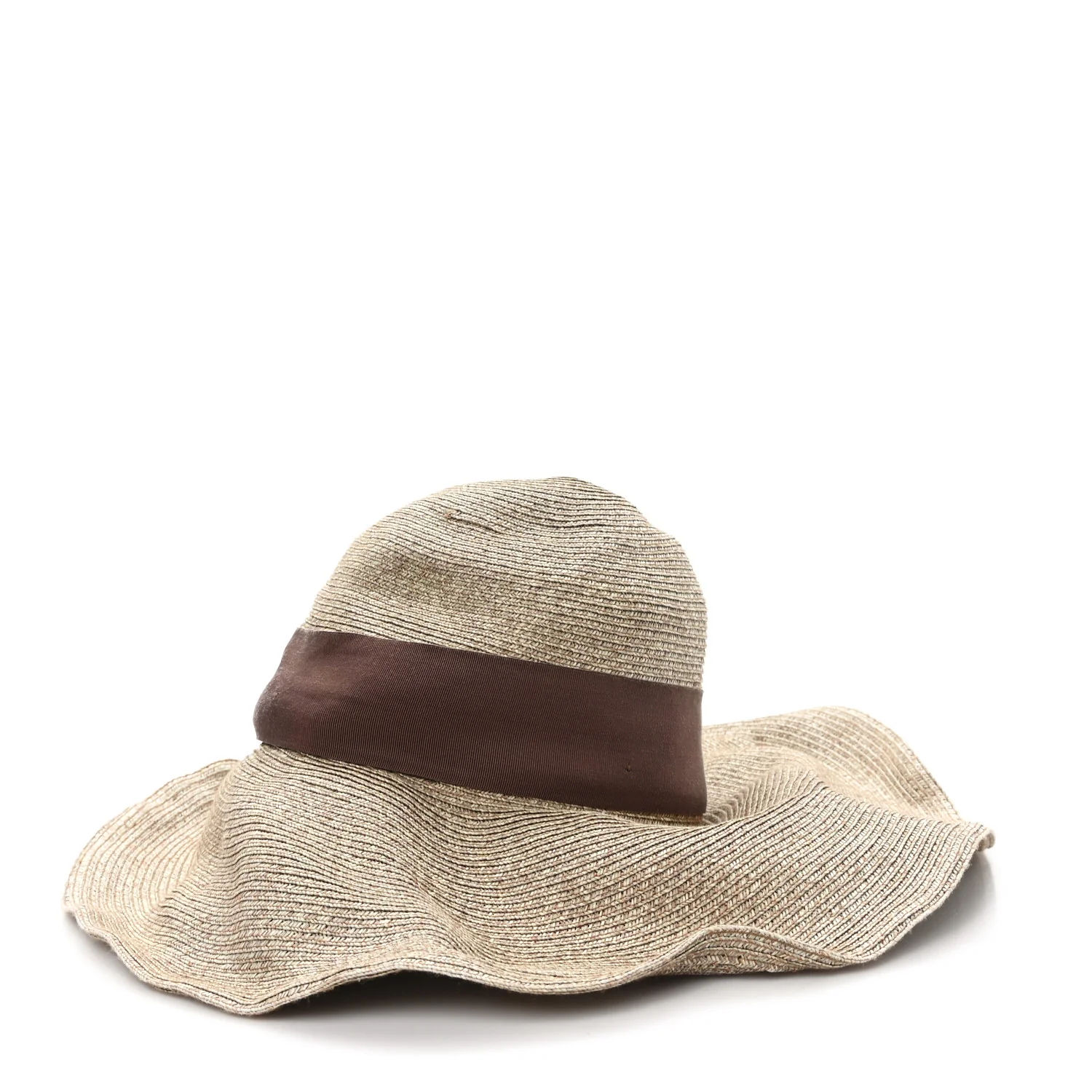 Paper Blend Wide Brim Hat S Brown - Image 6