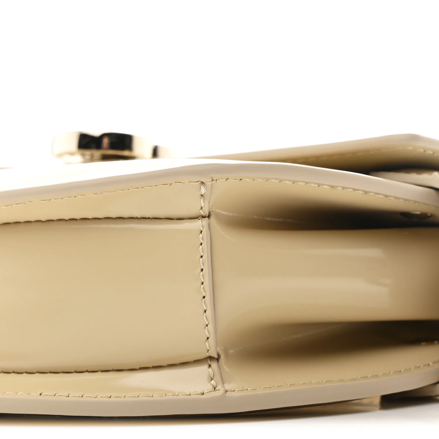 Patent Calfskin GG Half Moon Top Handle Bag Beige - Image 10