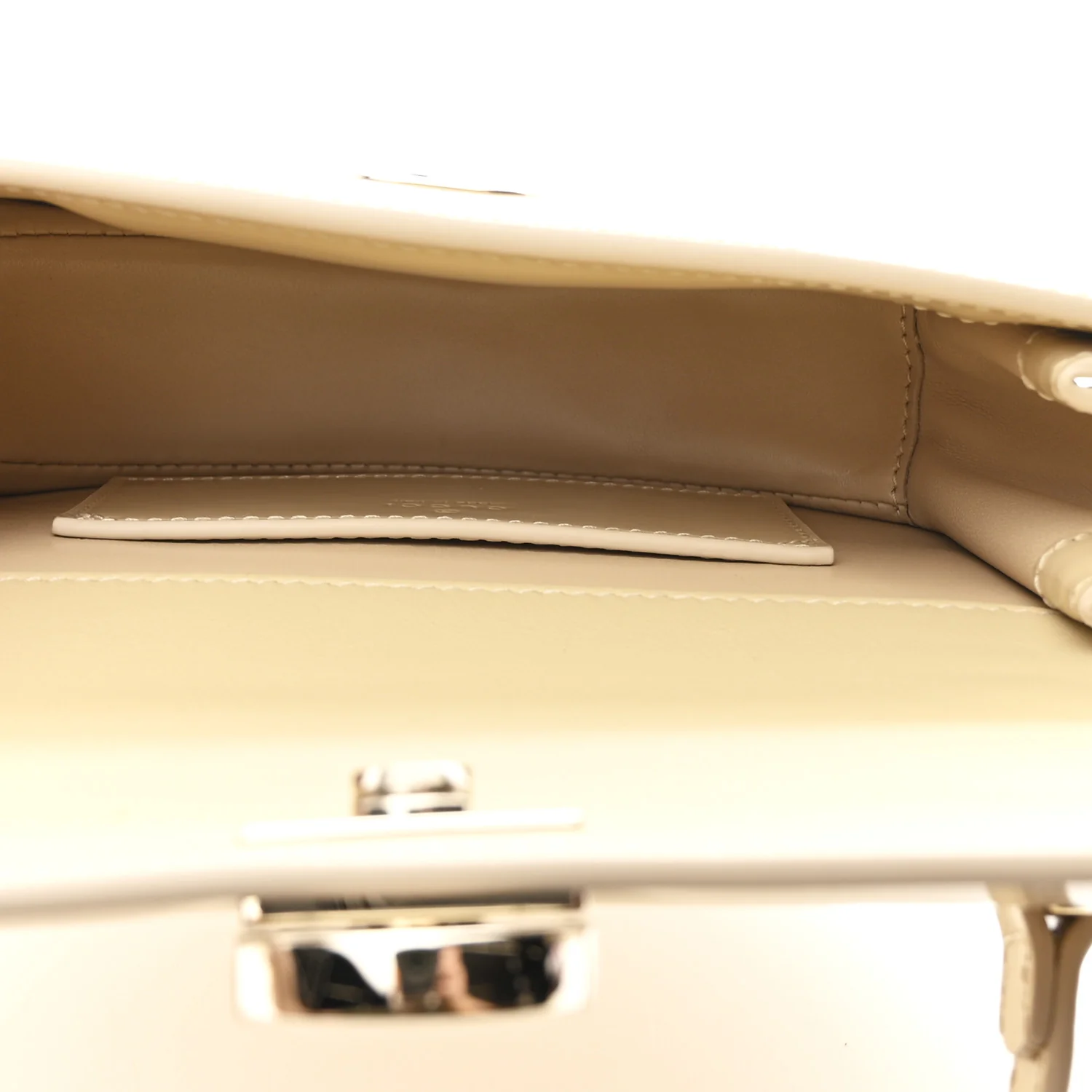 Patent Calfskin GG Half Moon Top Handle Bag Beige - Image 5