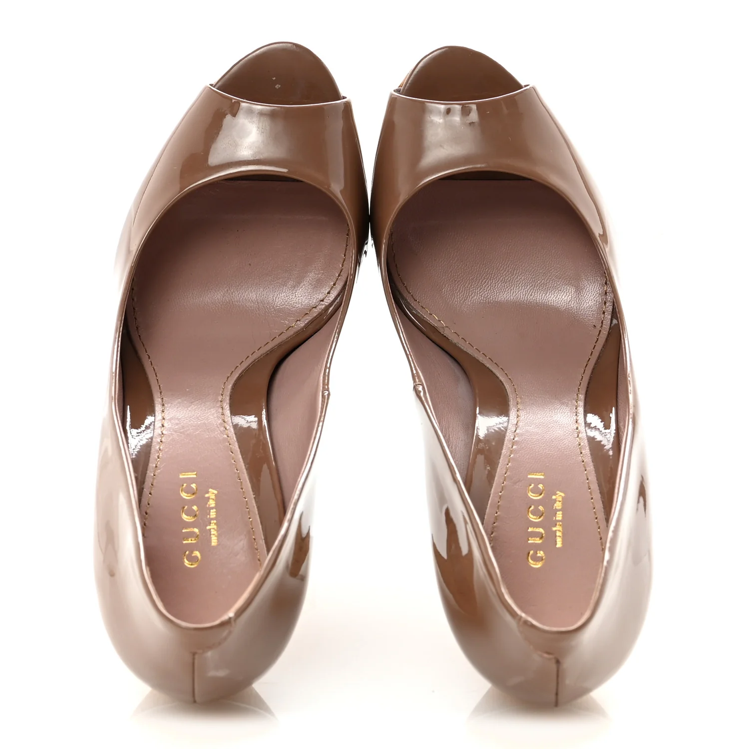 Patent Cork Platform Pumps 36 Beige - Image 2