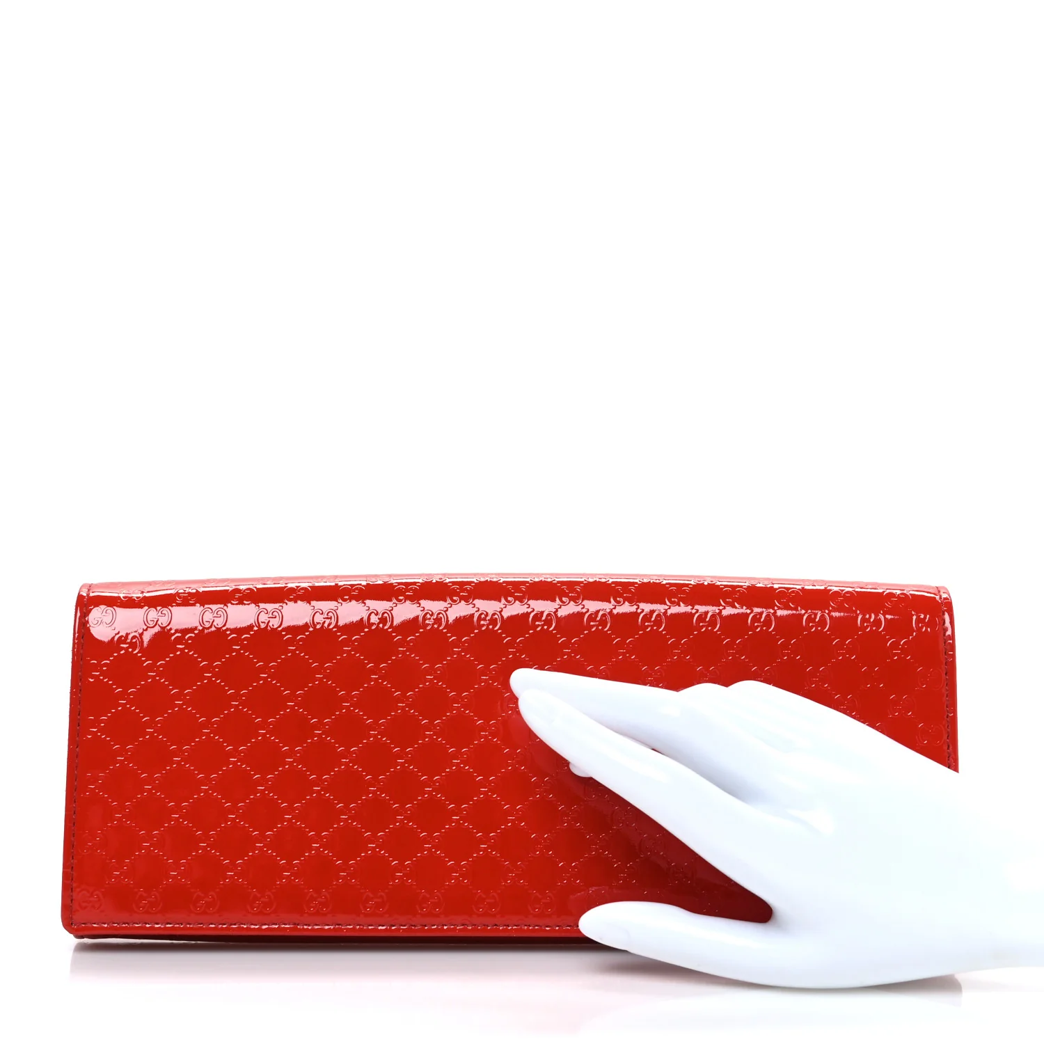 Patent Microguccissima Small Broadway Clutch Red - Image 2