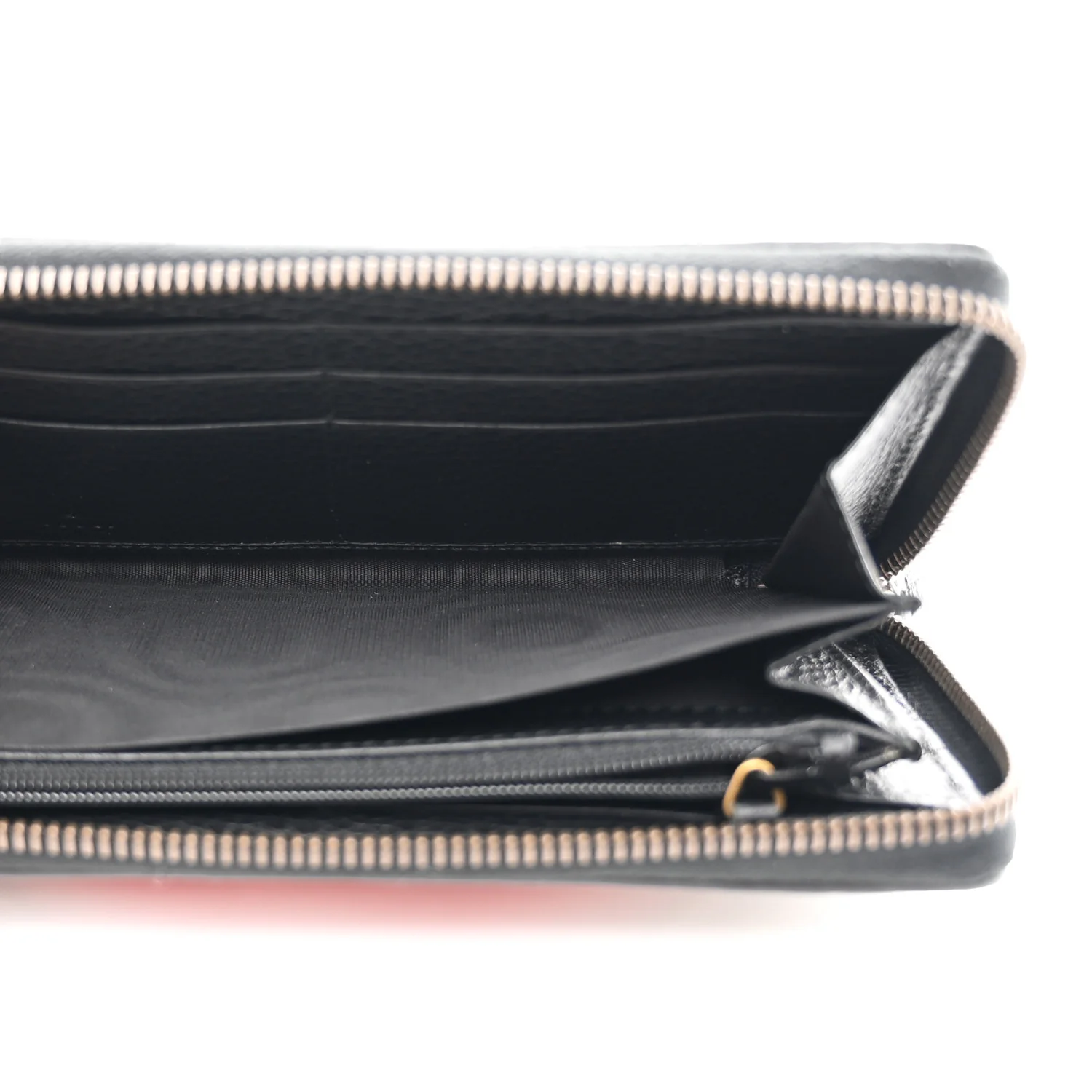 Pebbled Calfskin Blind For Love Zip Around Wallet Black - Image 5