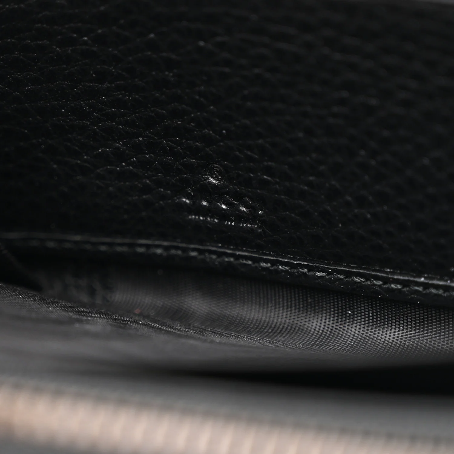Pebbled Calfskin Blind For Love Zip Around Wallet Black - Image 8