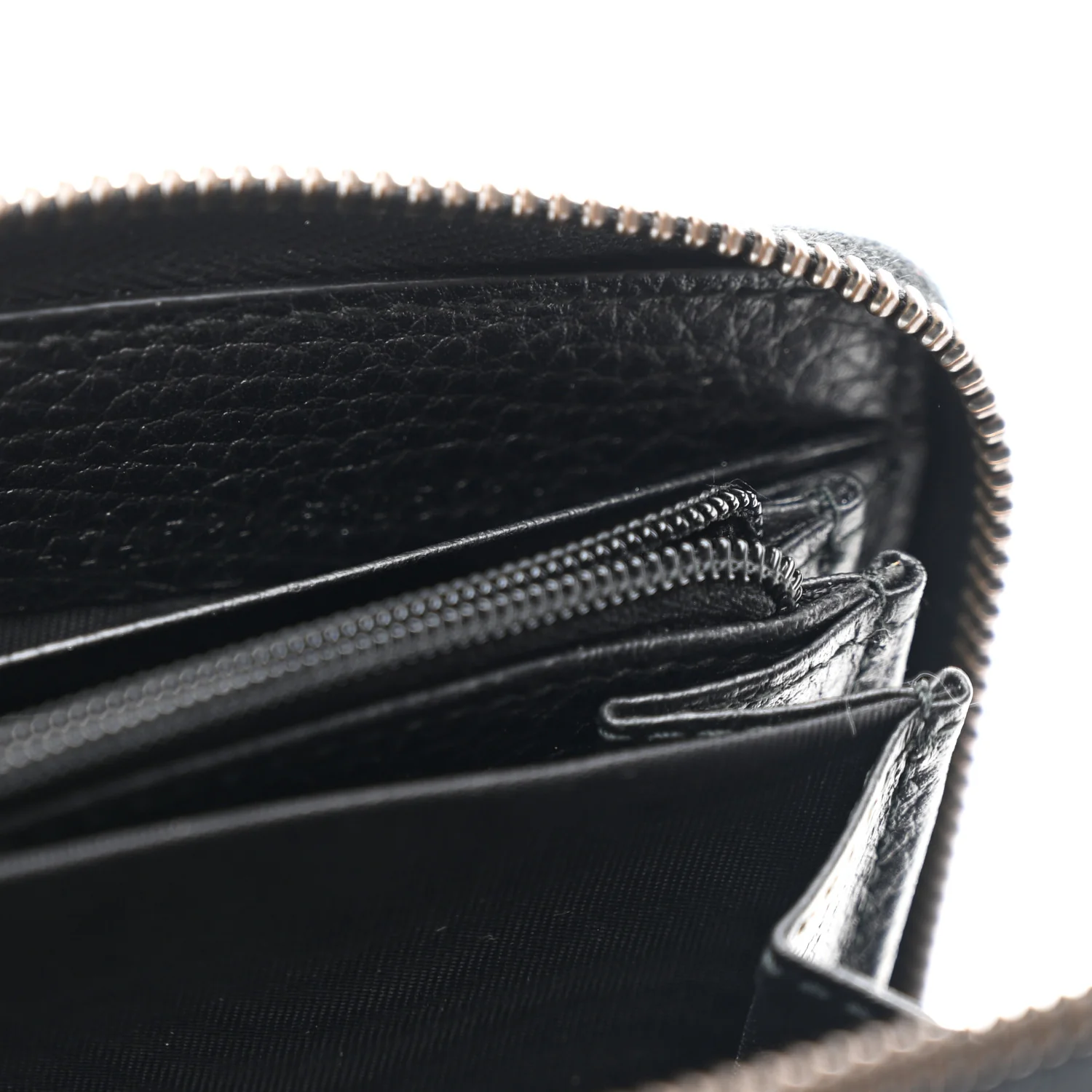 Pebbled Calfskin Blind For Love Zip Around Wallet Black - Image 9