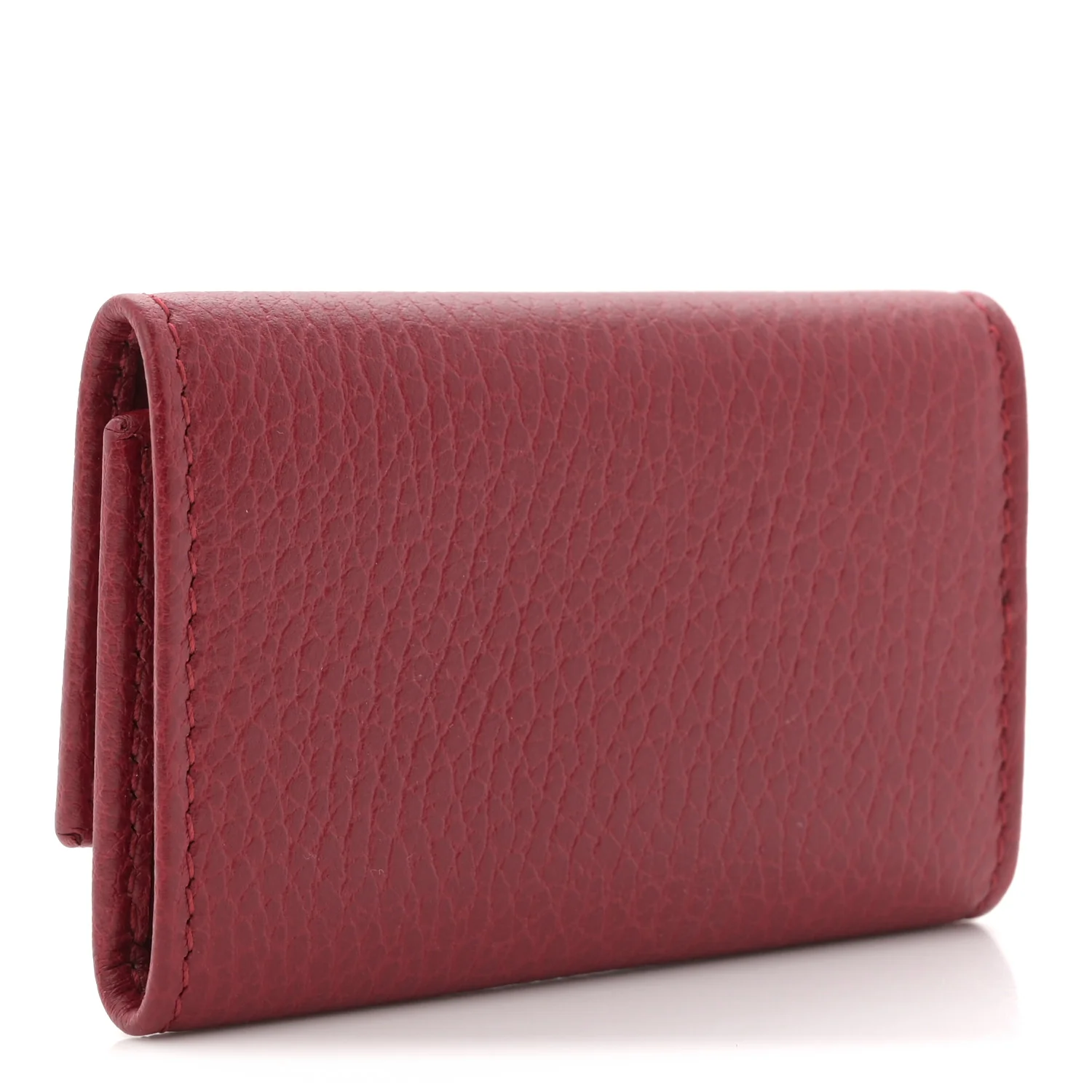 Pebbled Calfskin GG Marmont 6 Key Holder Hibiscus Red - Image 3