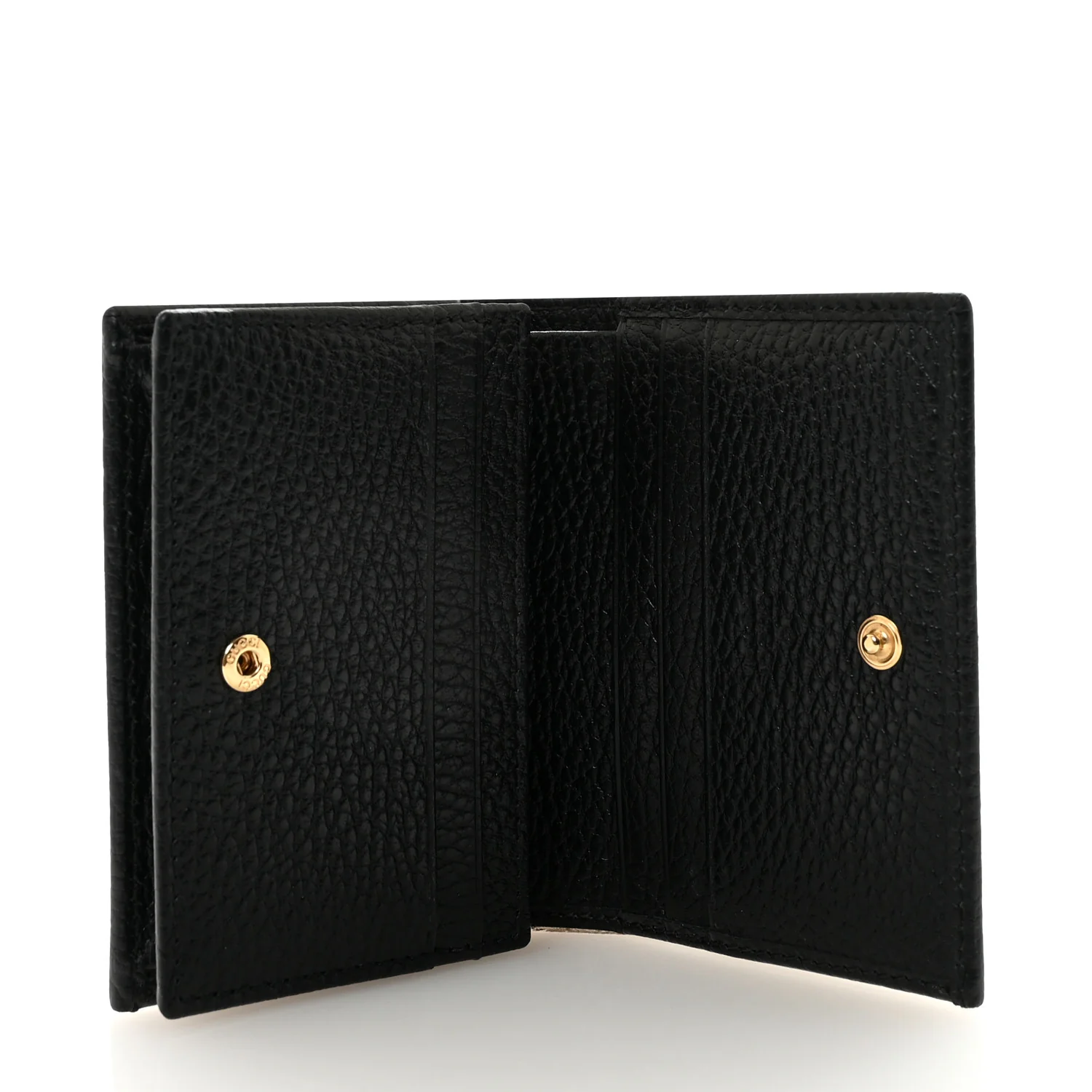 Pebbled Calfskin GG Marmont Card Case Black - Image 5