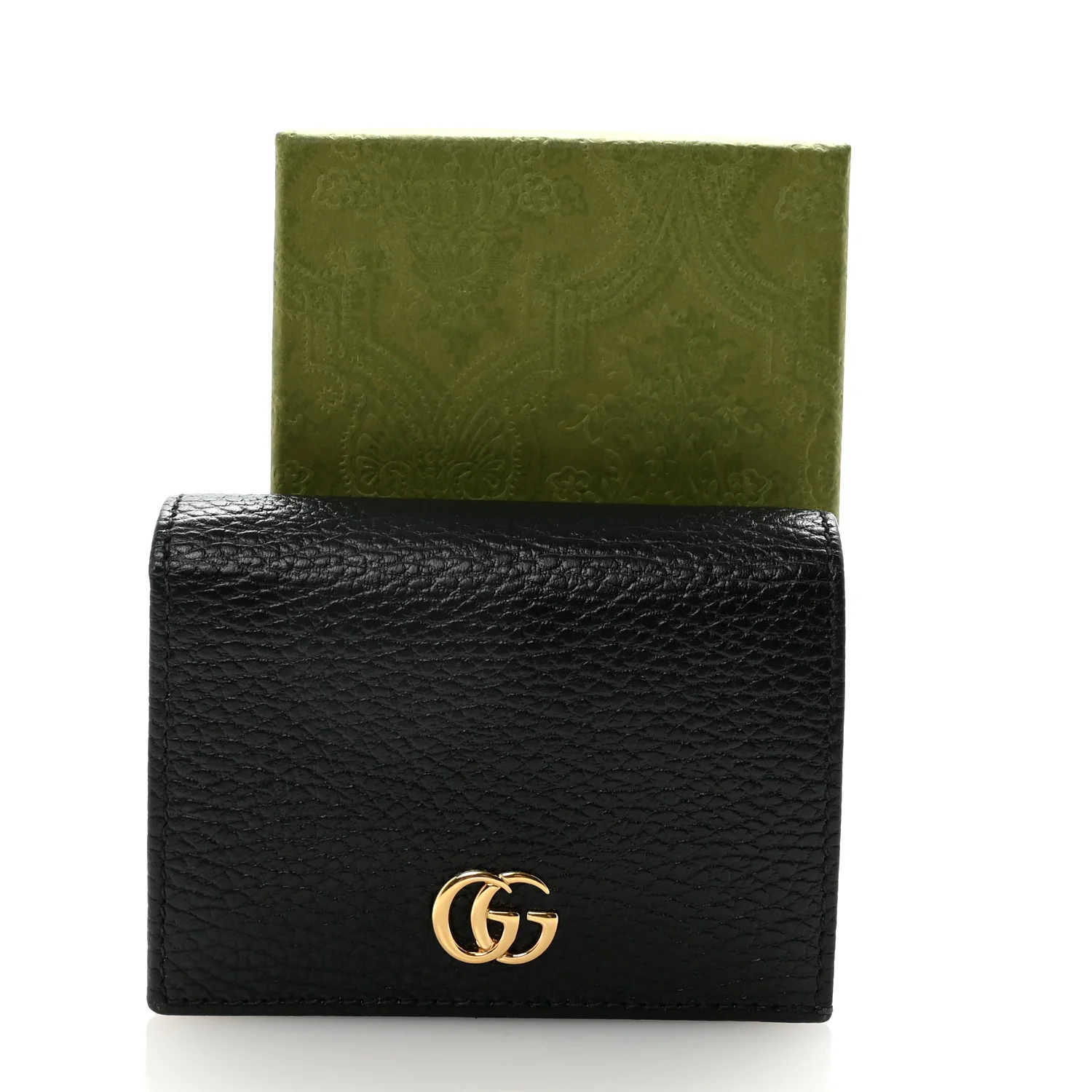 Pebbled Calfskin GG Marmont Card Case Black - Image 7
