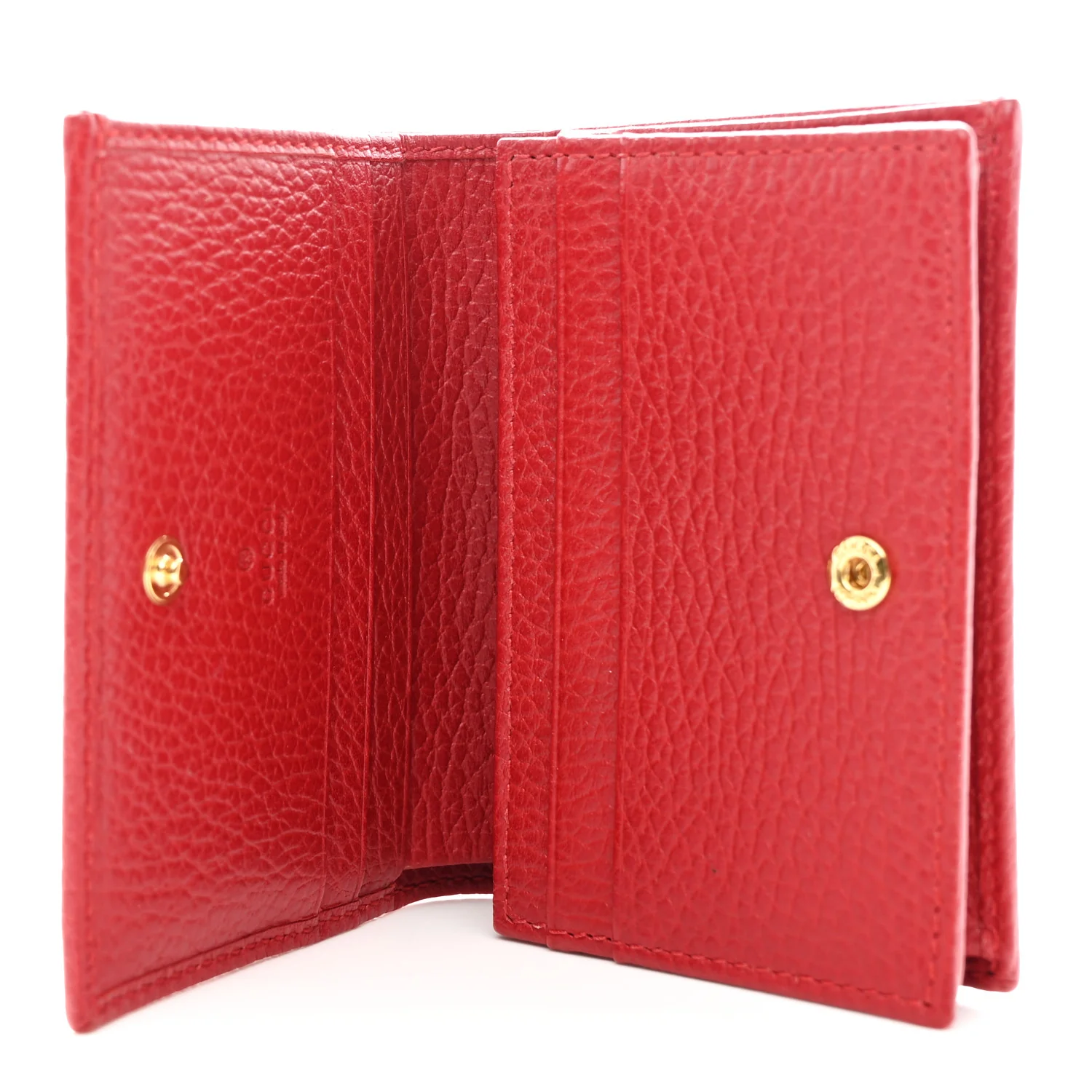 Pebbled Calfskin GG Marmont Card Case Hibiscus Red - Image 5