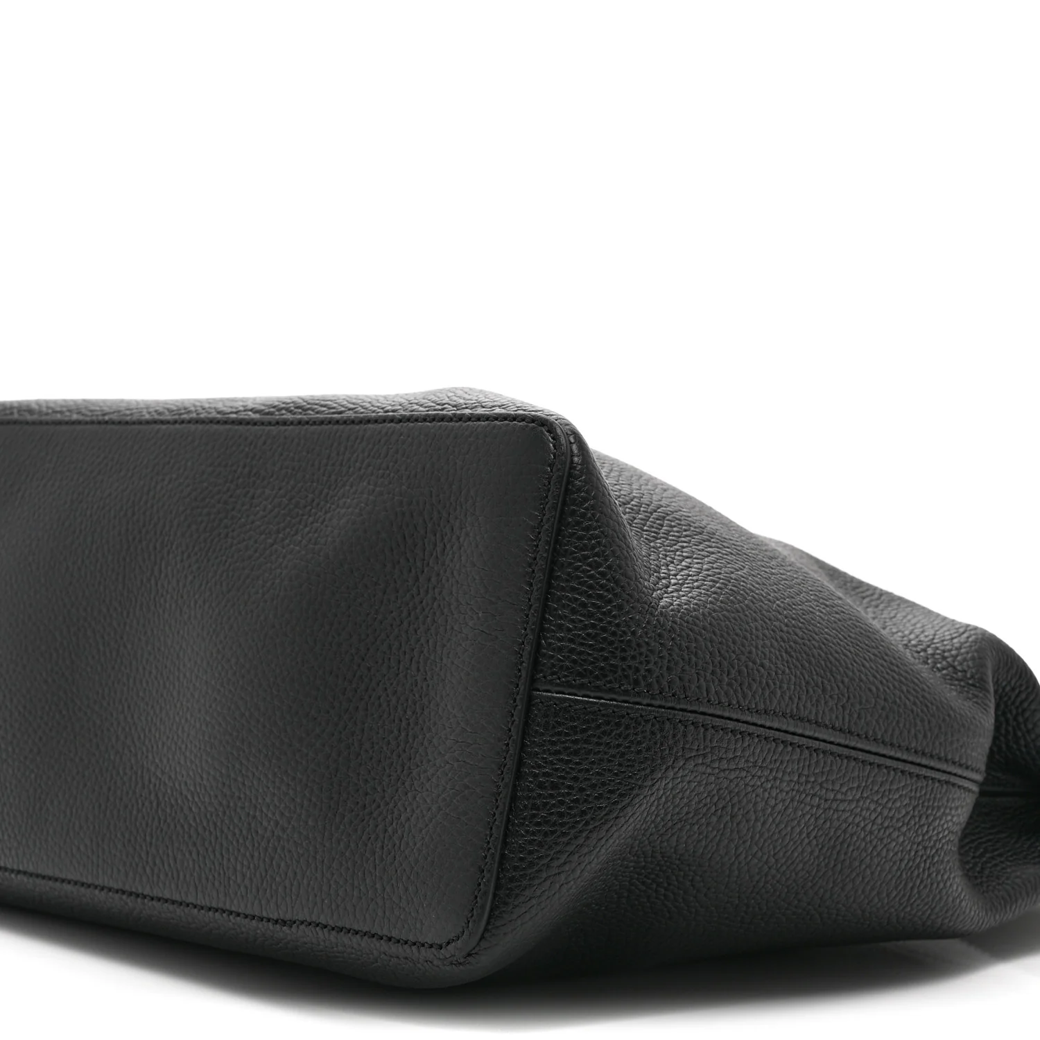 Pebbled Calfskin Large Soho Hobo Black - Image 11