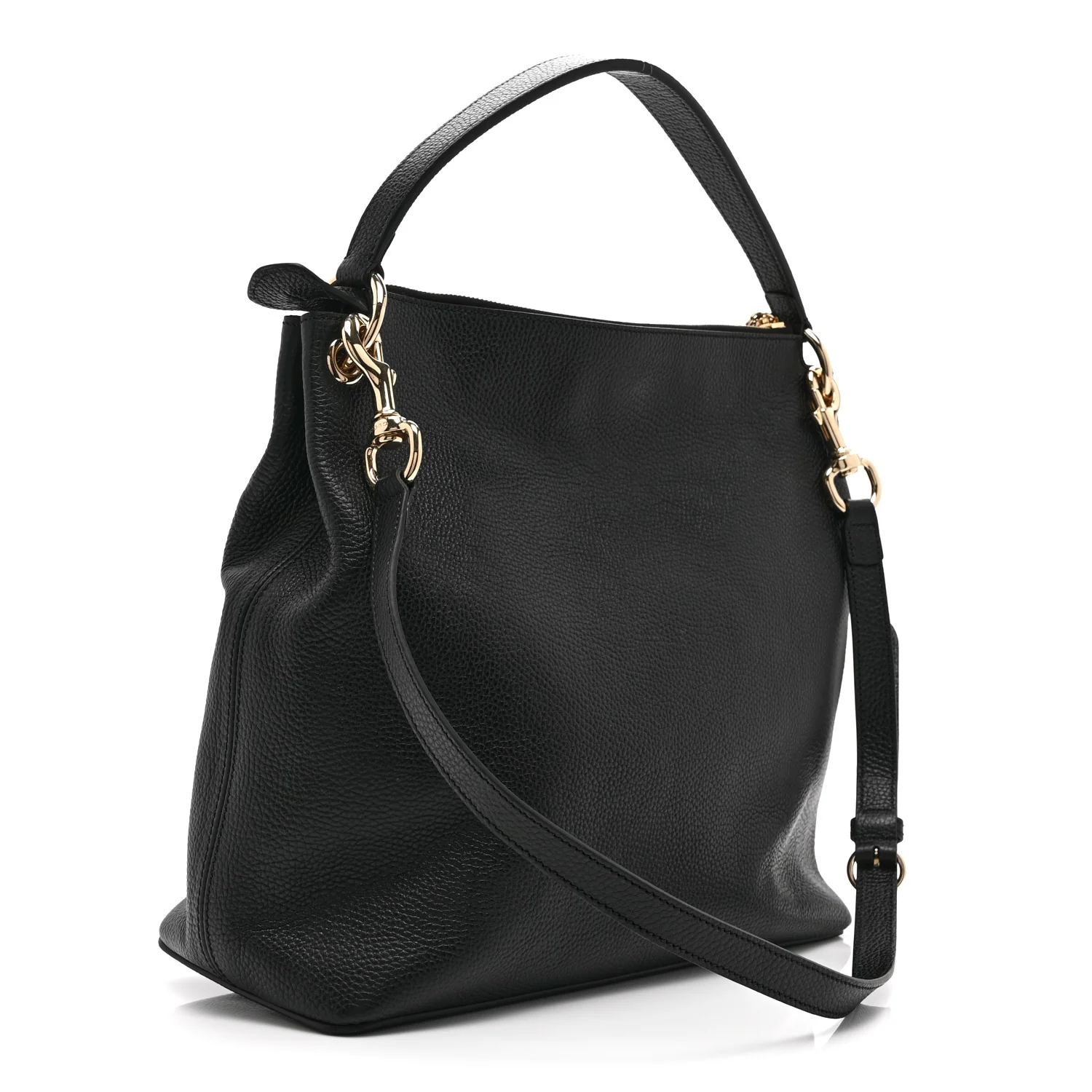 Pebbled Calfskin Large Soho Hobo Black - Image 3