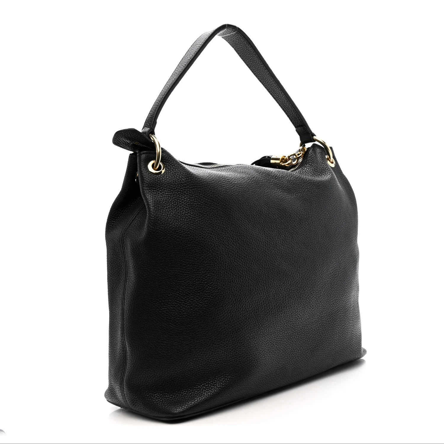 Pebbled Calfskin Large Soho Hobo Black - Image 3