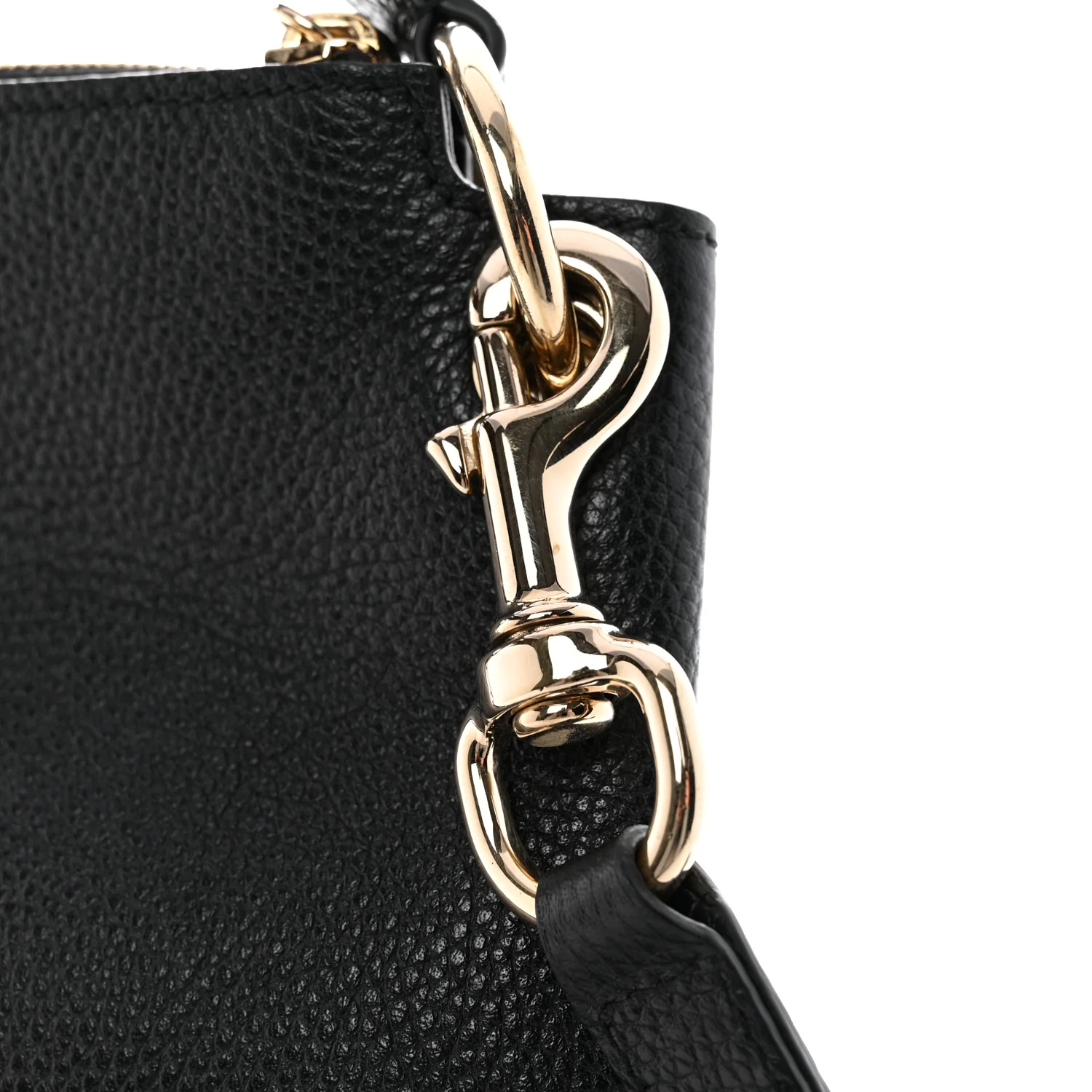 Pebbled Calfskin Large Soho Hobo Black - Image 12