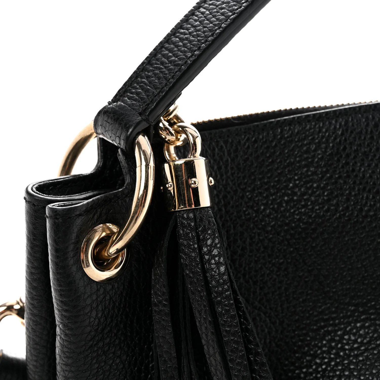 Pebbled Calfskin Large Soho Hobo Black - Image 13