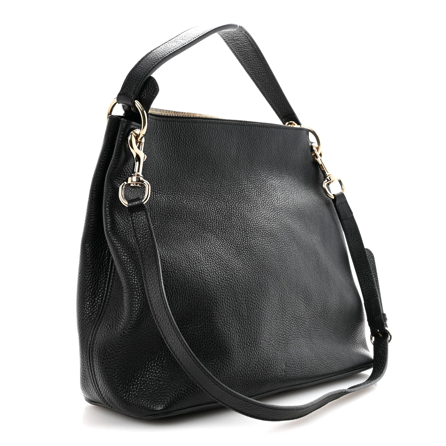Pebbled Calfskin Large Soho Hobo Black - Image 4