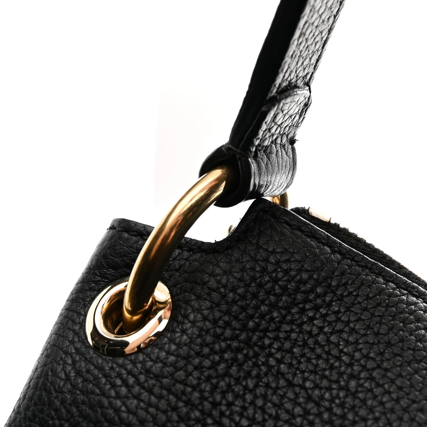 Pebbled Calfskin Large Soho Hobo Black - Image 12