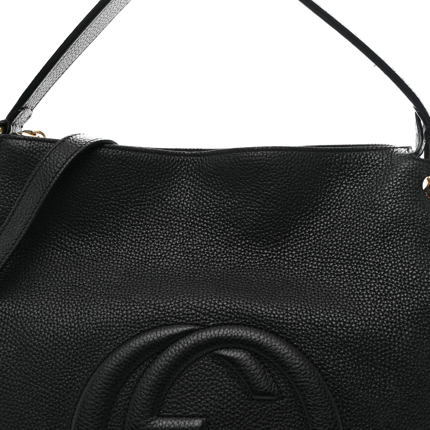 Pebbled Calfskin Large Soho Hobo Black - Image 8