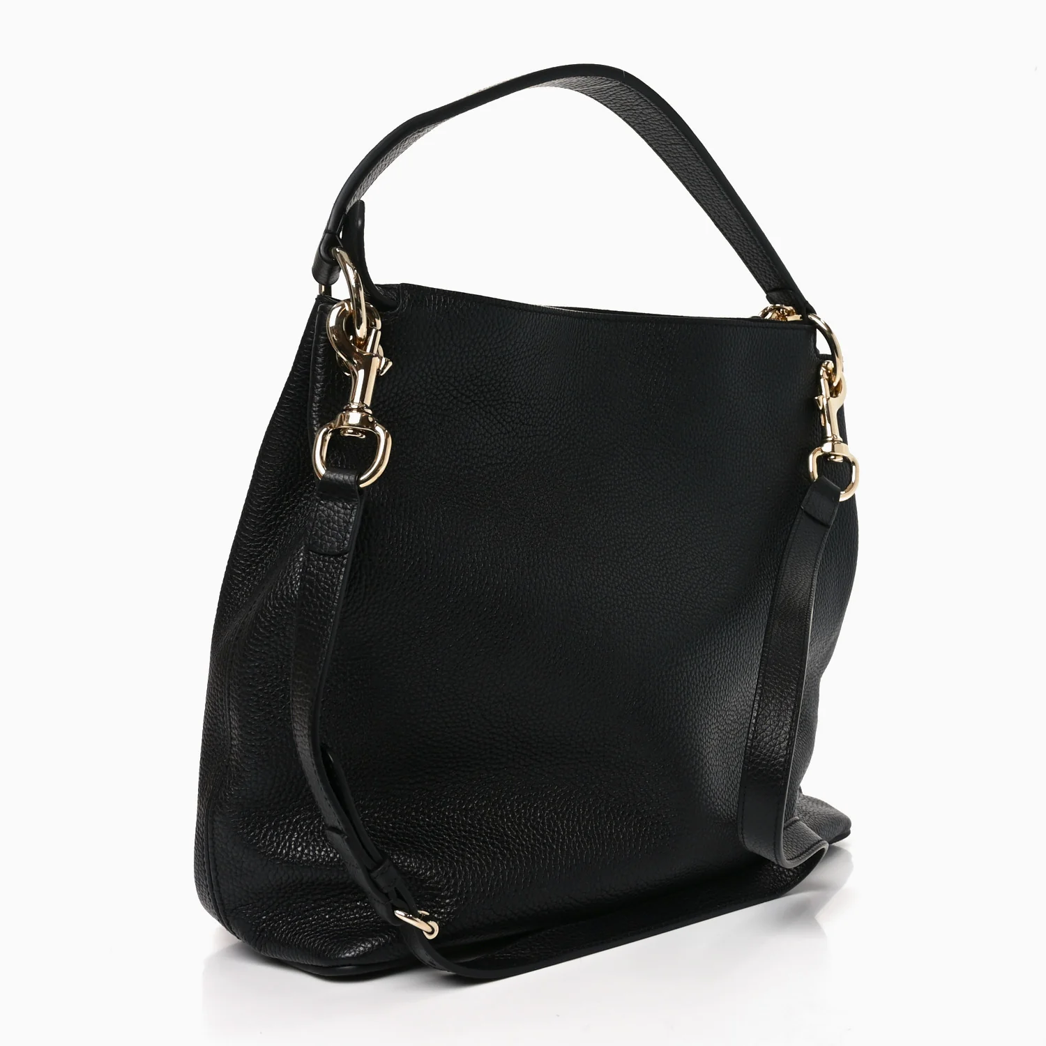 Pebbled Calfskin Large Soho Hobo Black - Image 2
