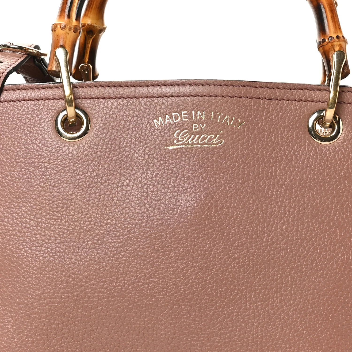 Pebbled Calfskin Medium Bamboo Shopper Tote Dark Cipria - Image 8