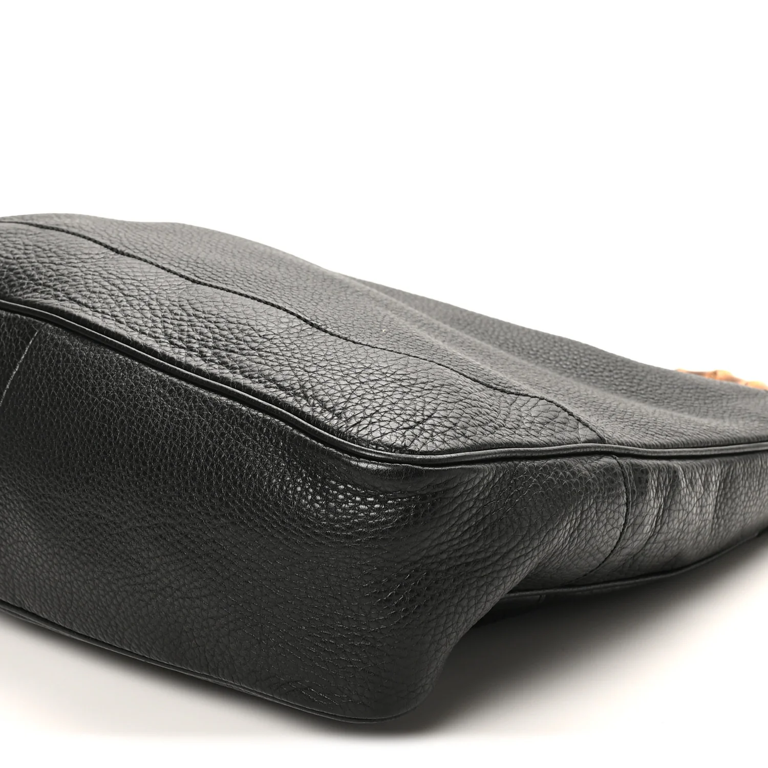 Pebbled Calfskin Medium Diana Bamboo Shoulder Bag Black - Image 9