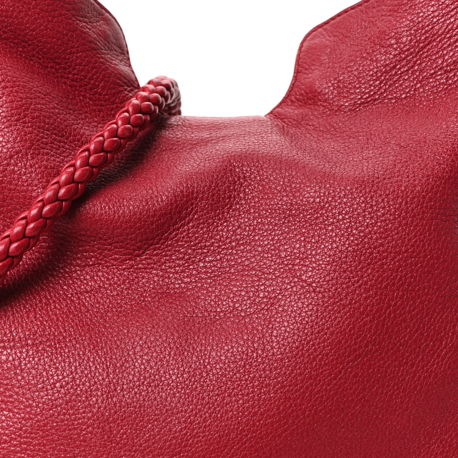 Pebbled Calfskin Medium G Wave Shoulder Bag Red - Image 16
