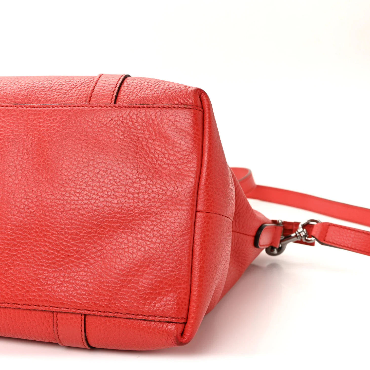 Pebbled Calfskin Medium GG Convertible Dome Satchel Red - Image 10
