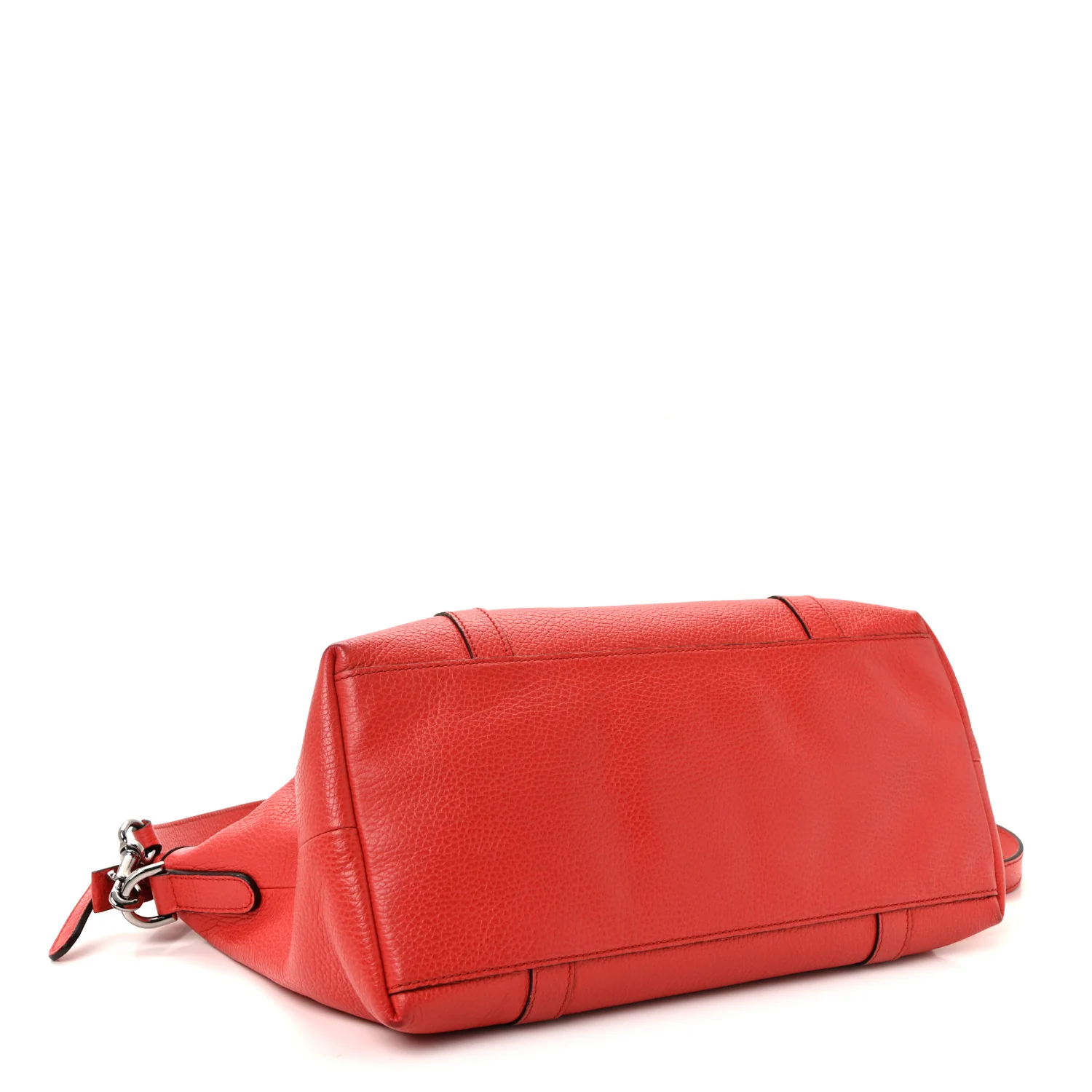 Pebbled Calfskin Medium GG Convertible Dome Satchel Red - Image 4