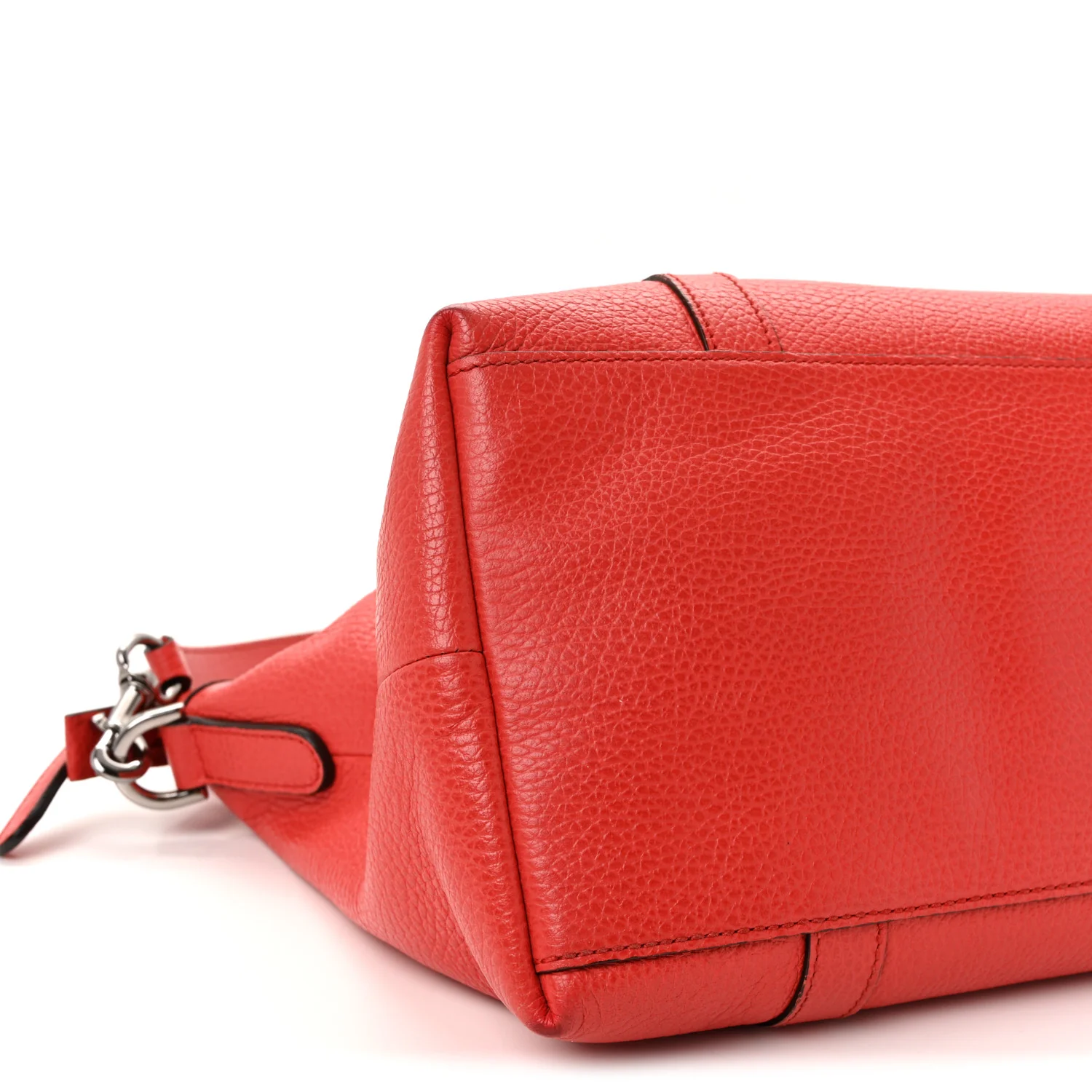 Pebbled Calfskin Medium GG Convertible Dome Satchel Red - Image 9