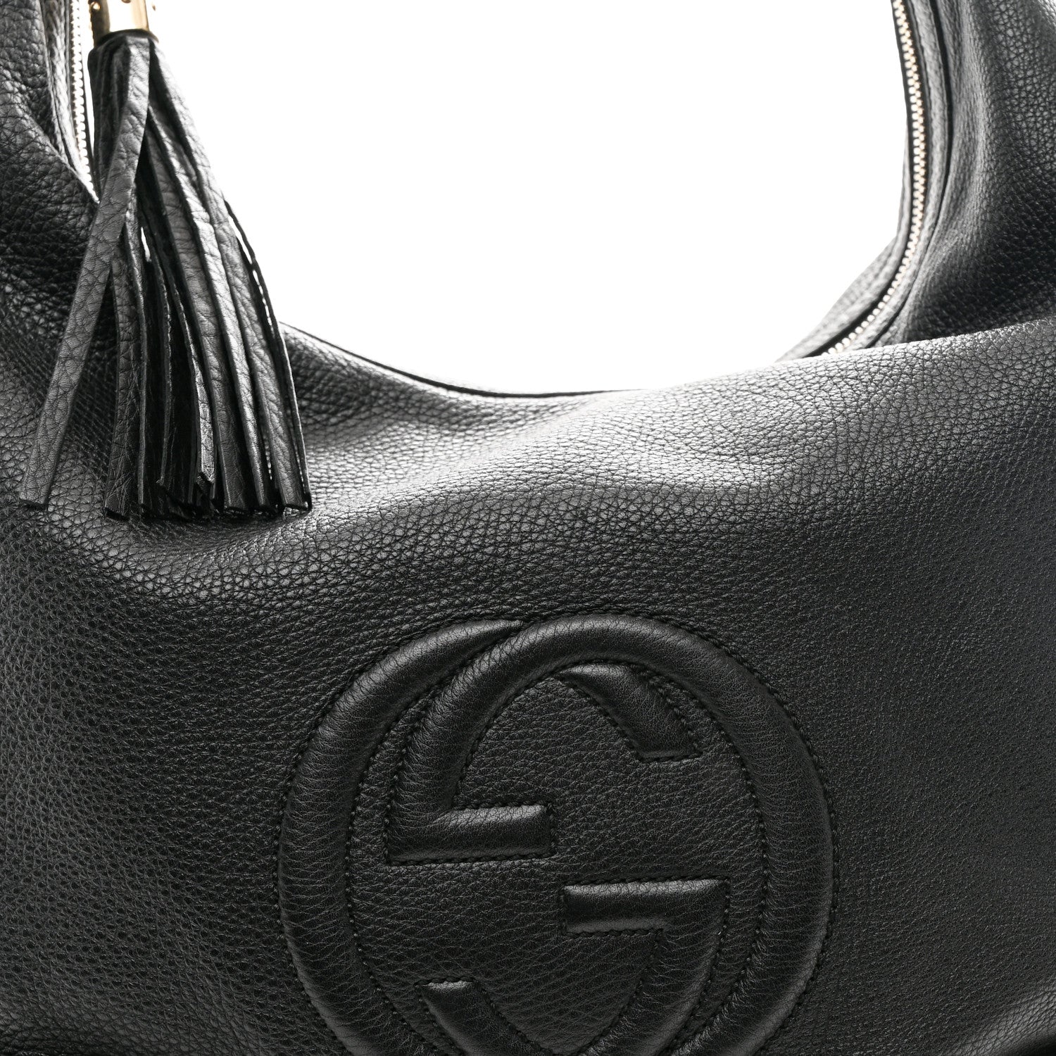 Pebbled Calfskin Medium Soho Chain Hobo Black - Image 8